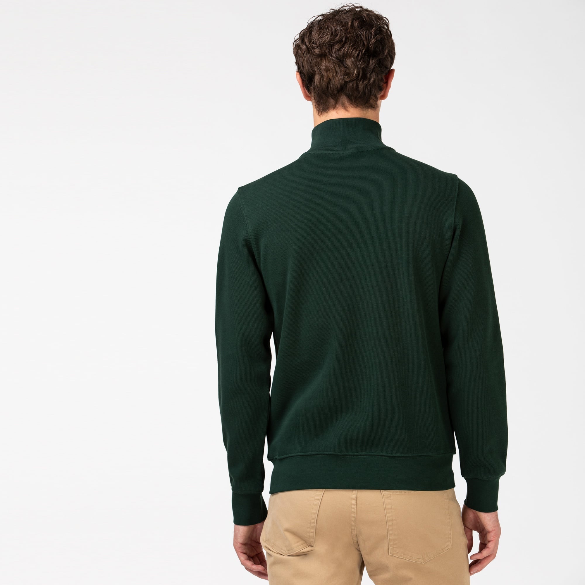 Lacoste Erkek Classic Fit Yarım Fermuarlı Koyu Yeşil Sweatshirt
