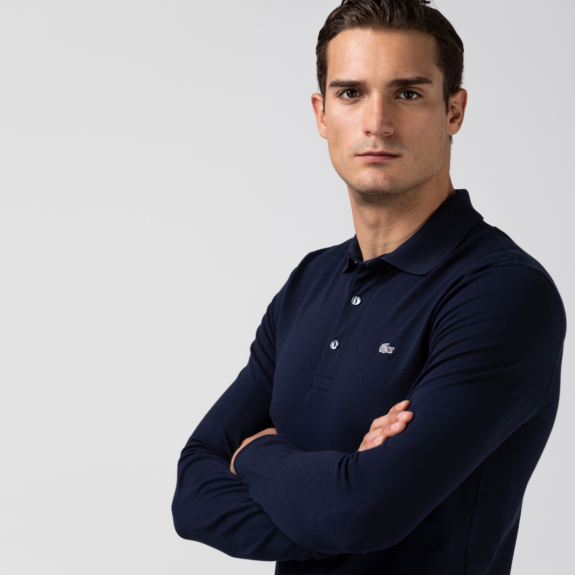 Lacoste Erkek Slim Fit Uzun Kollu Lacivert Polo