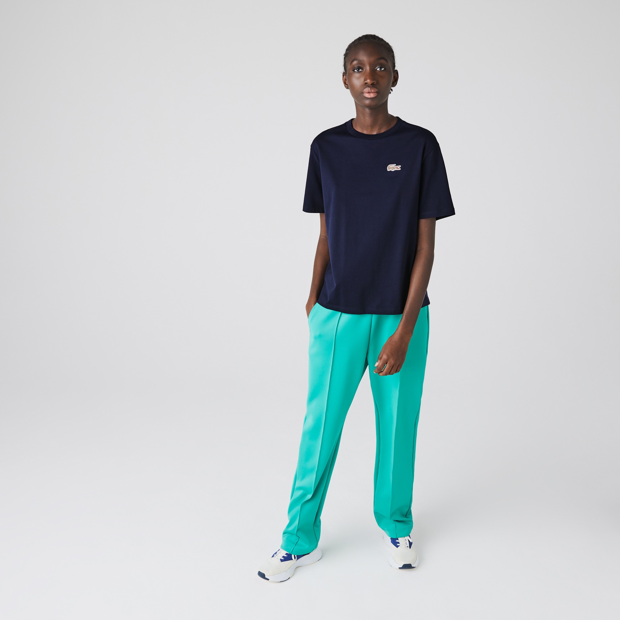 Lacoste x National Geographic Kadın Lacivert T-shirt