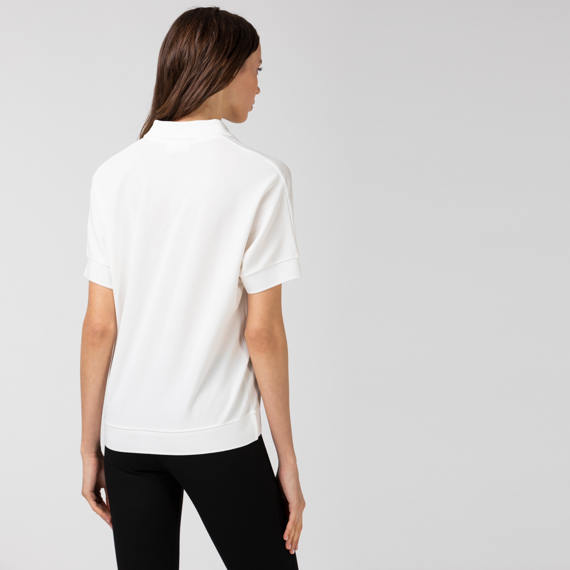 Lacoste Kadın Relaxed Fit Ekru Polo