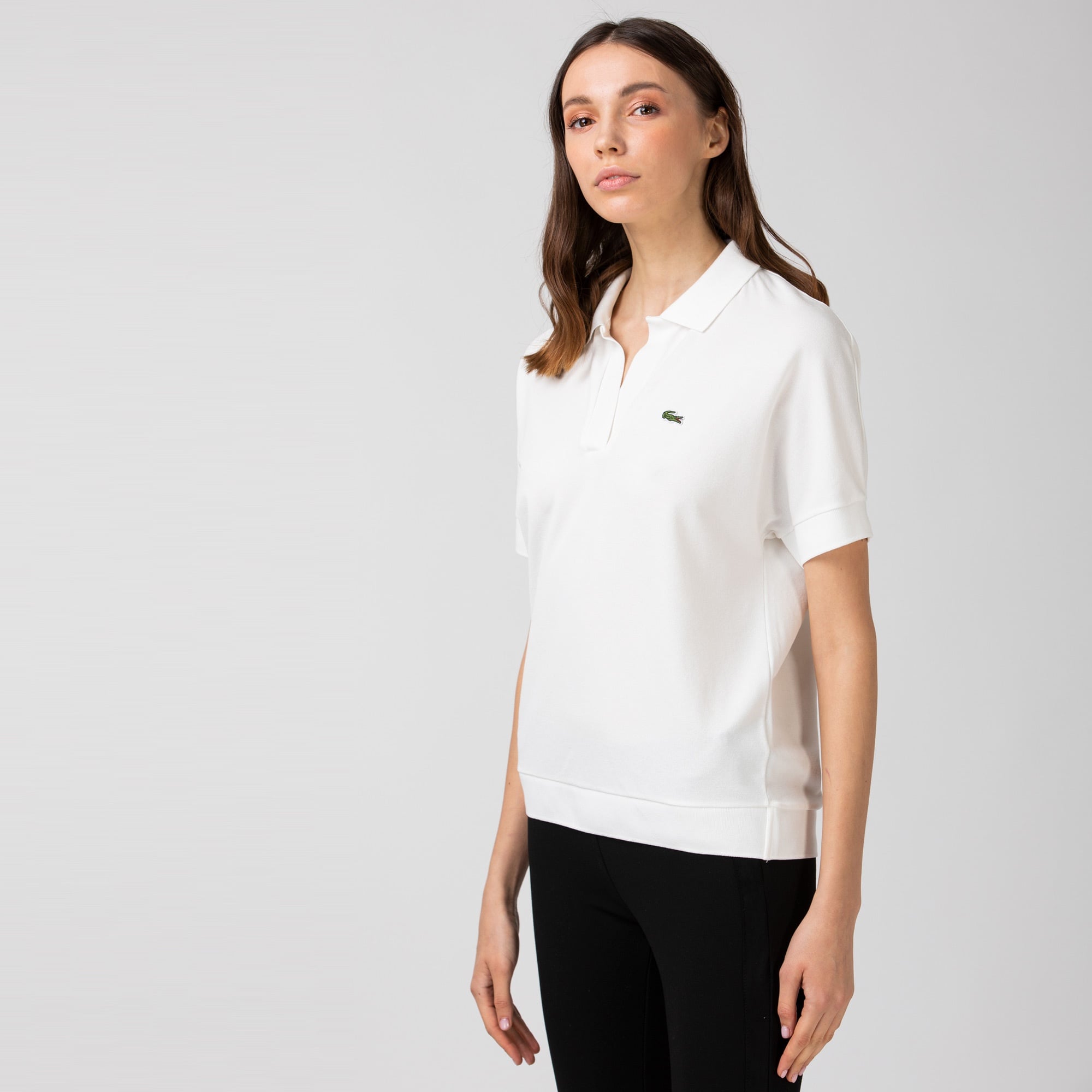 Lacoste Kadın Relaxed Fit Ekru Polo