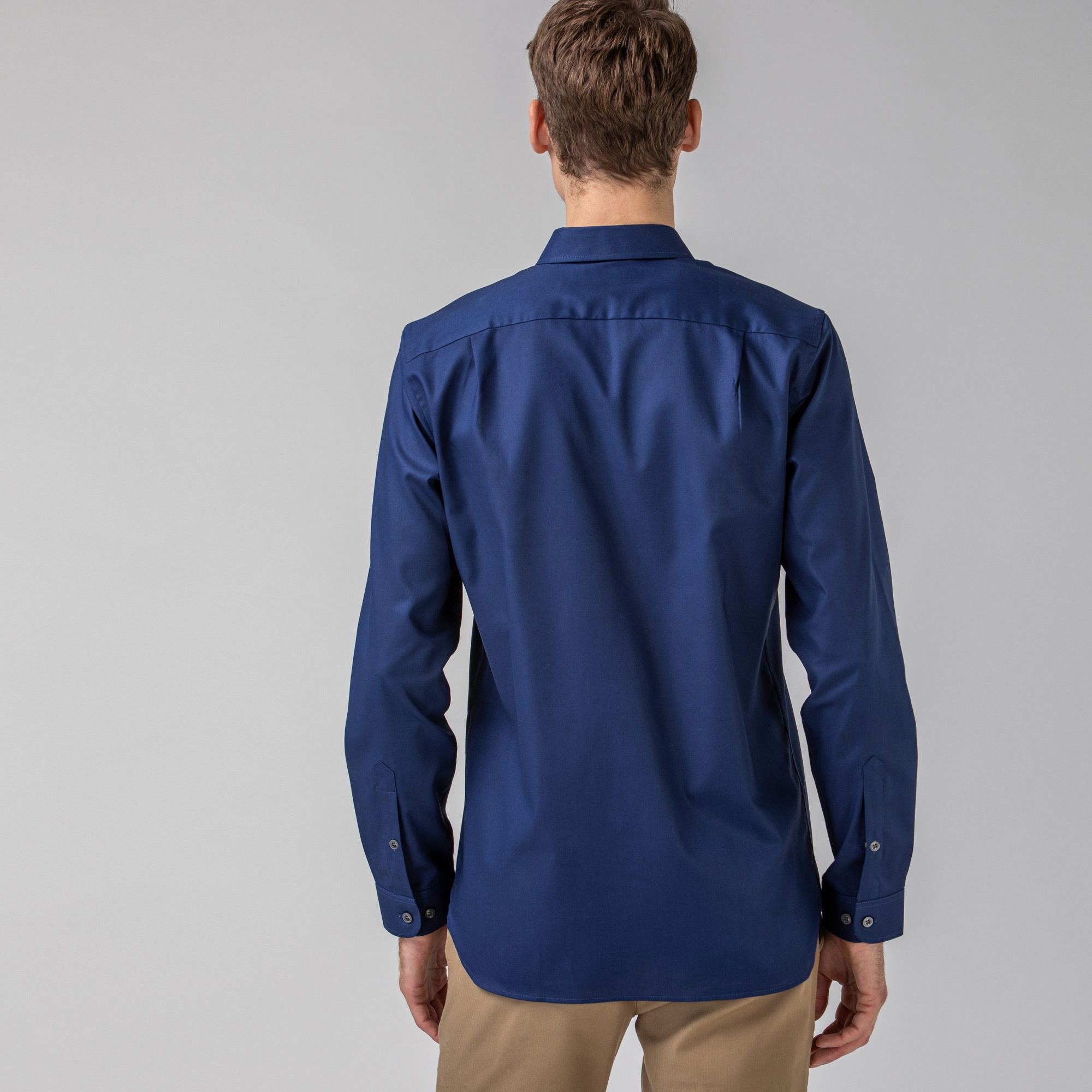 Lacoste Erkek Slim Fit Düğmeli Yaka Lacivert Gömlek