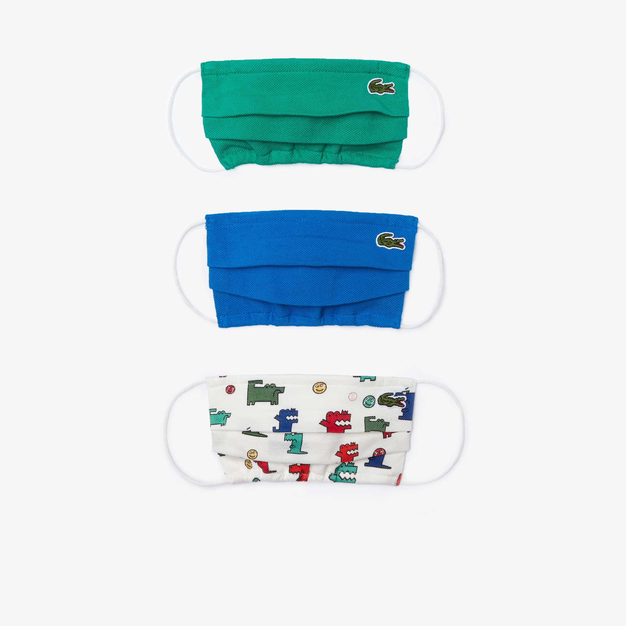 Lacoste Çocuk Baskılı Yıkanabilir Renkli 3'lü Maske