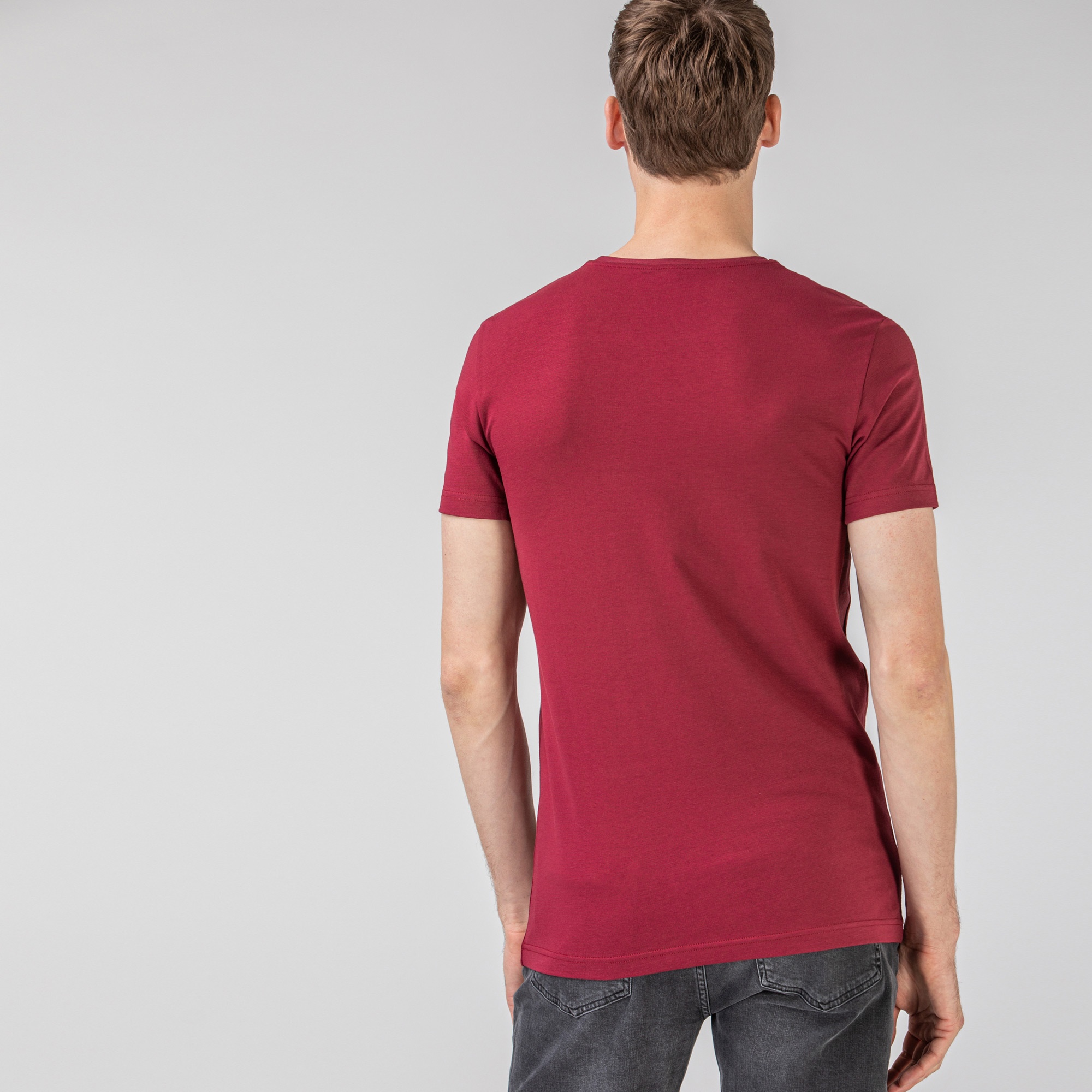 Lacoste Erkek Slim Fit Bordo T-Shirt