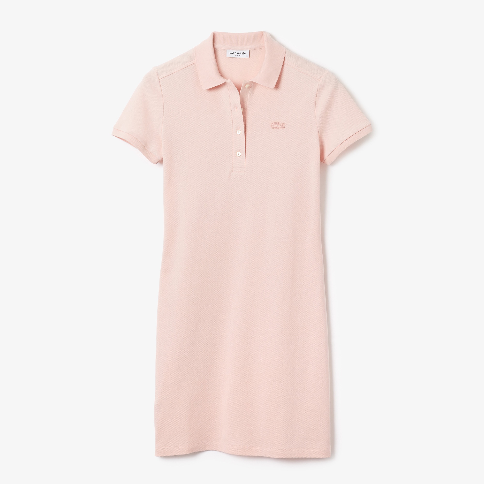 Lacoste Kadın Slim Fit Açık Pembe Polo Yaka Elbise
