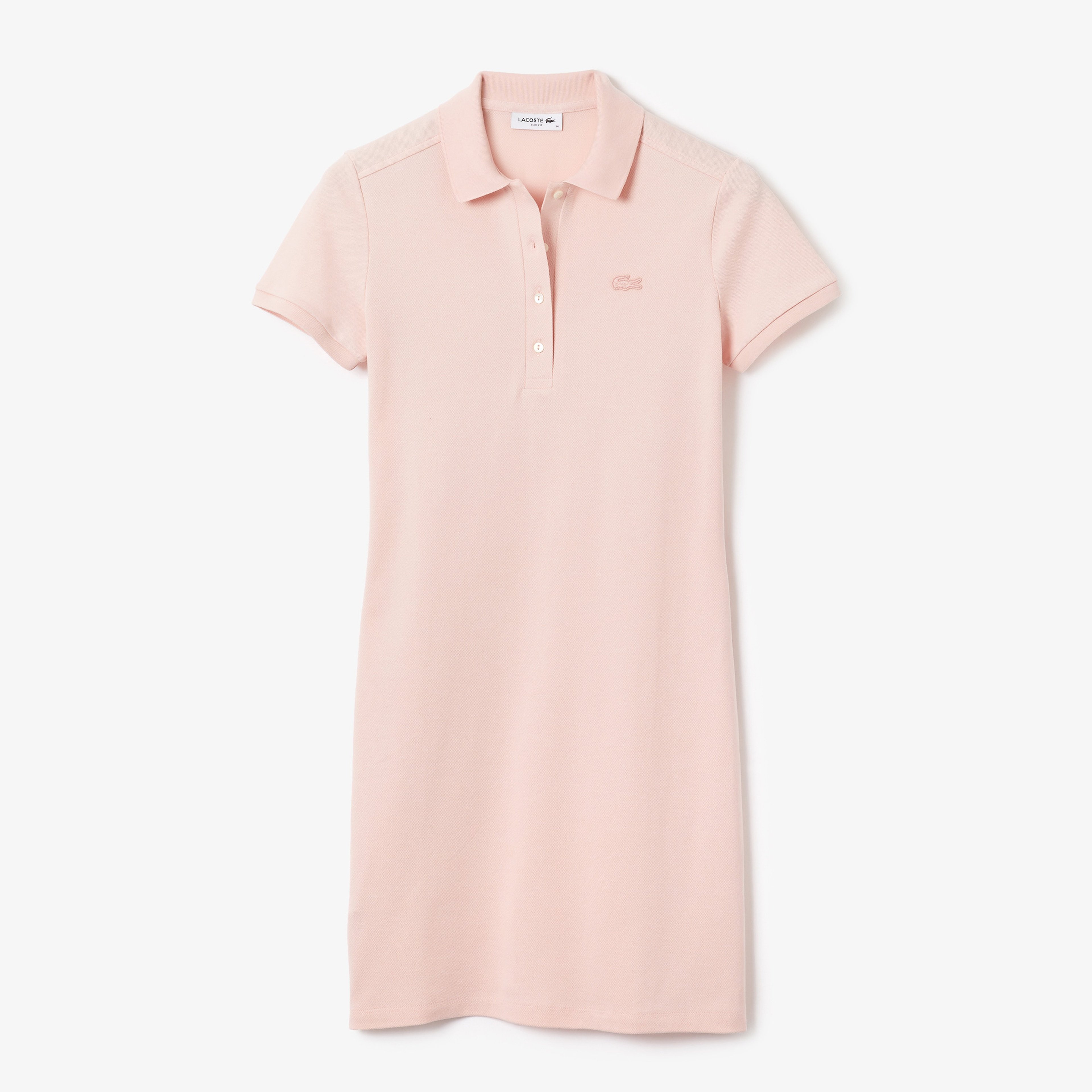 Kadın Slim Fit Kısa Kollu Polo Yaka Pembe Elbise