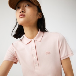 Lacoste Kadın Slim Fit Açık Pembe Polo Yaka Elbise Pembe