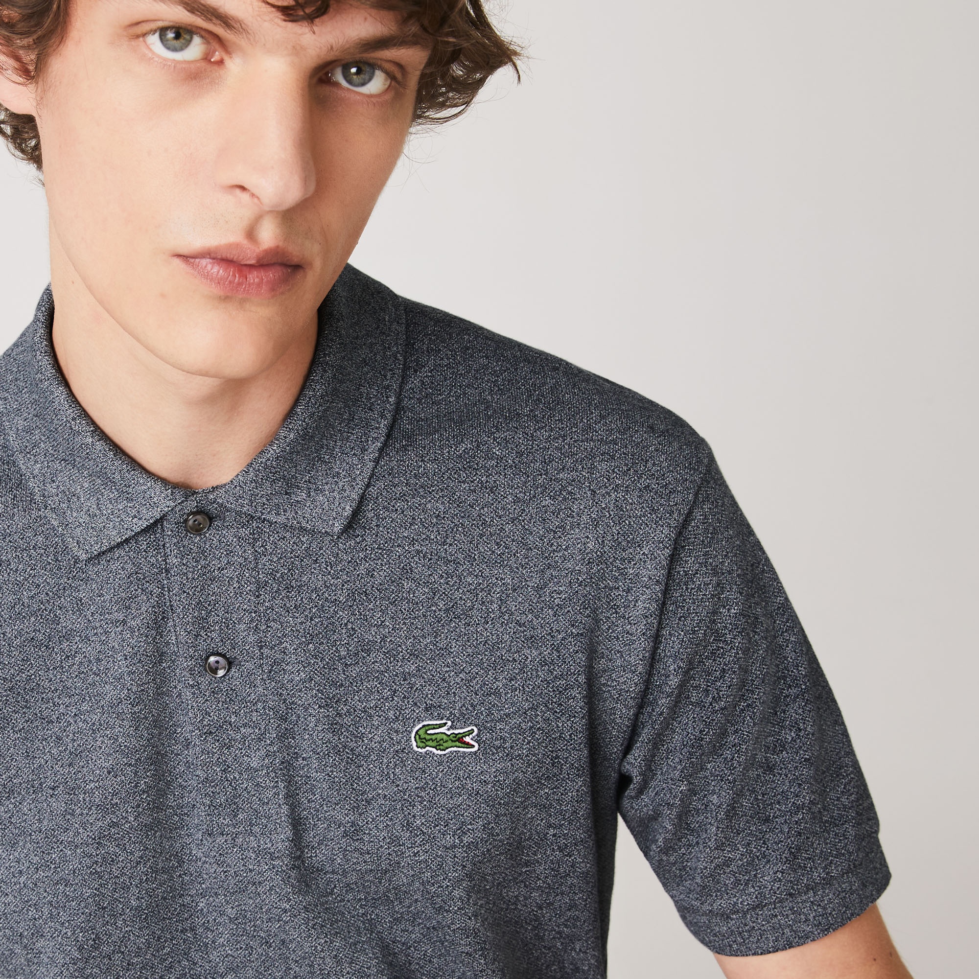 Lacoste Erkek Classic Fit Marl L.12.12 Koyu Gri Polo