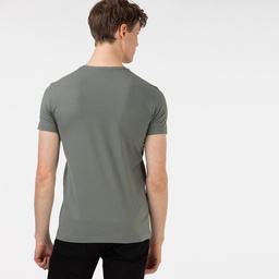 Lacoste Erkek Slim Fit Bisiklet Yaka Haki T-Shirt Yeşil