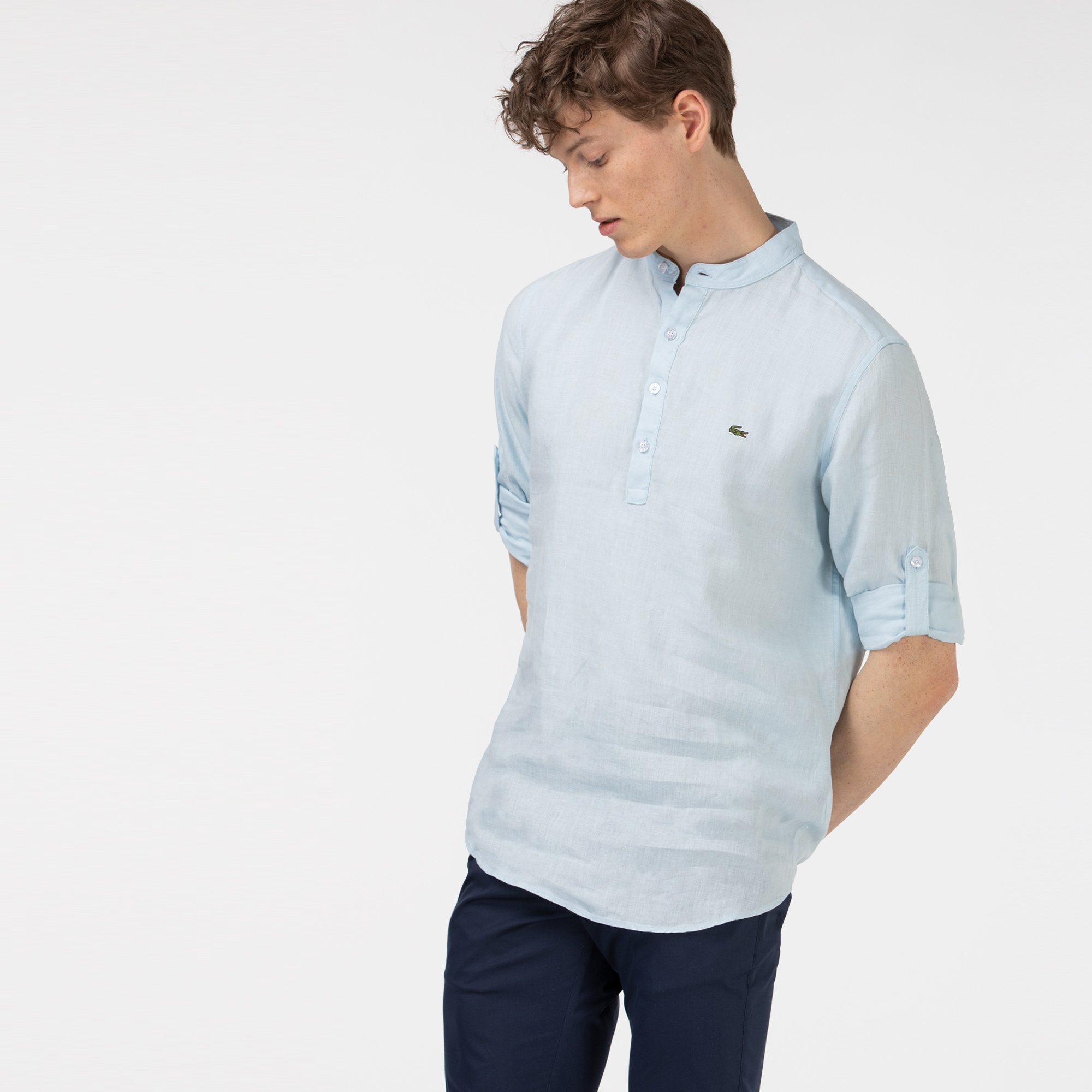 Lacoste Erkek Regular Fit Hakim Yaka Açık Mavi Gömlek