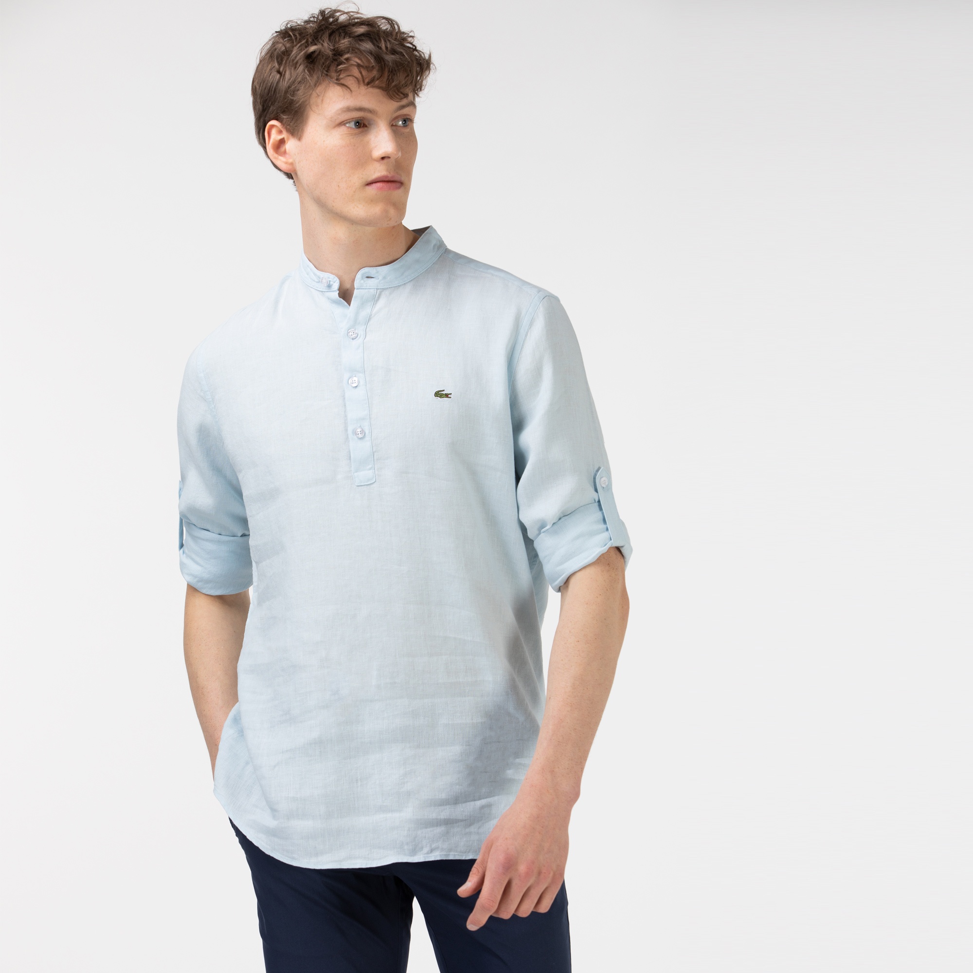 Lacoste Erkek Regular Fit Hakim Yaka Açık Mavi Gömlek