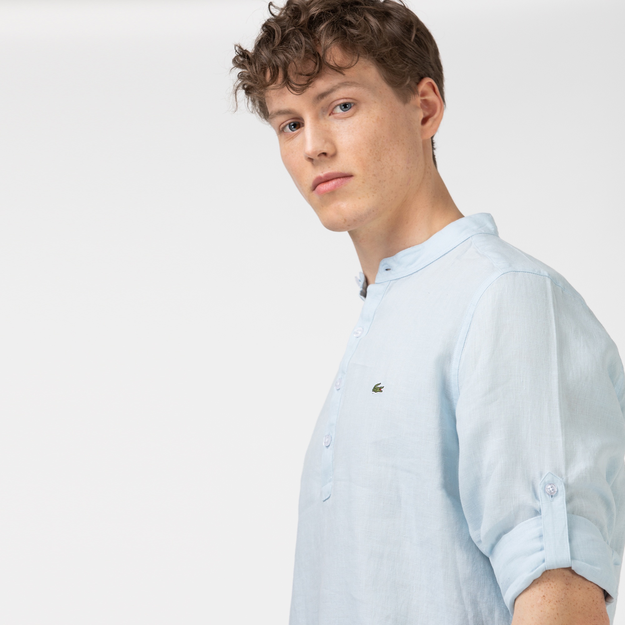 Lacoste Erkek Regular Fit Hakim Yaka Açık Mavi Gömlek