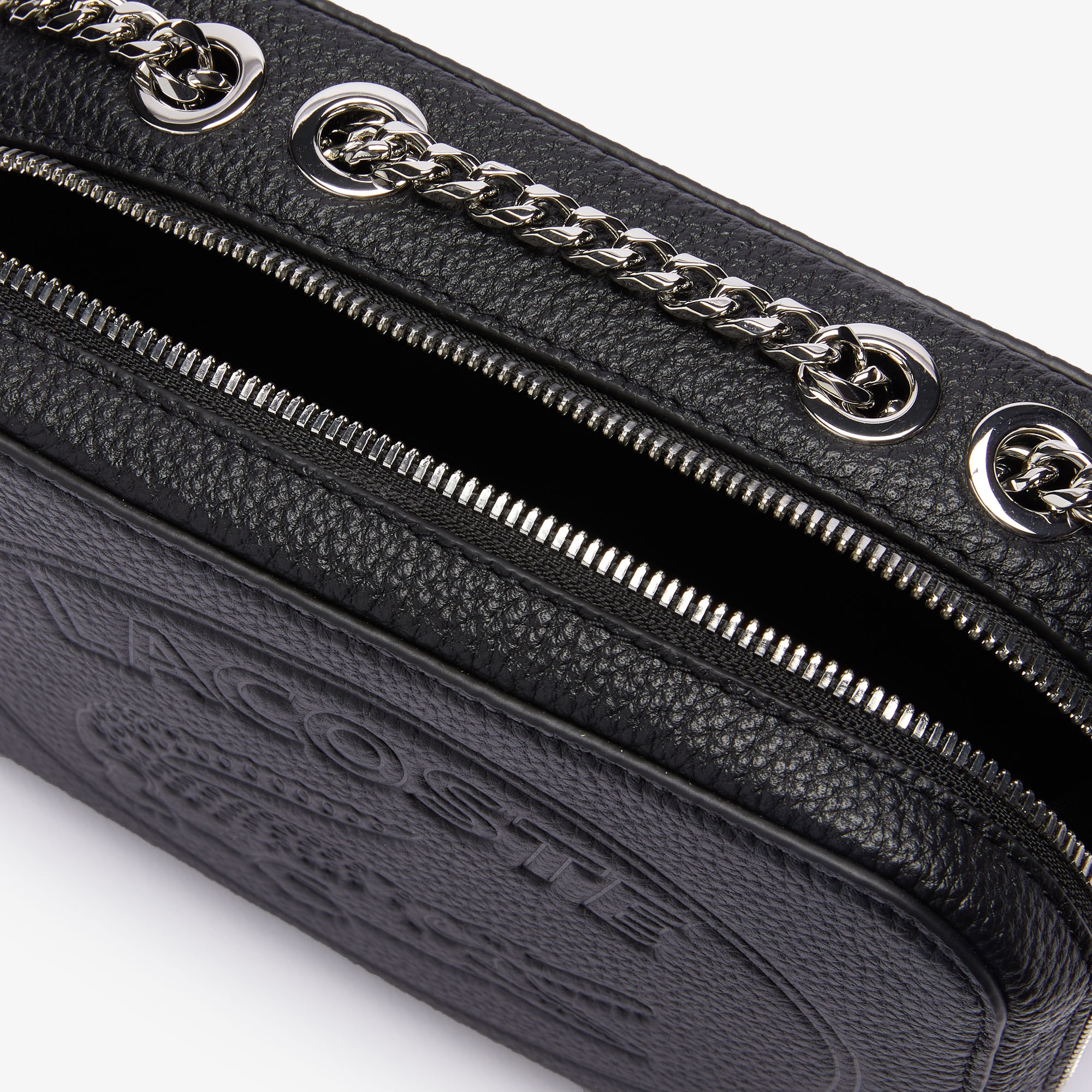 Lacoste Croco Crew Kadın Deri Siyah Çanta