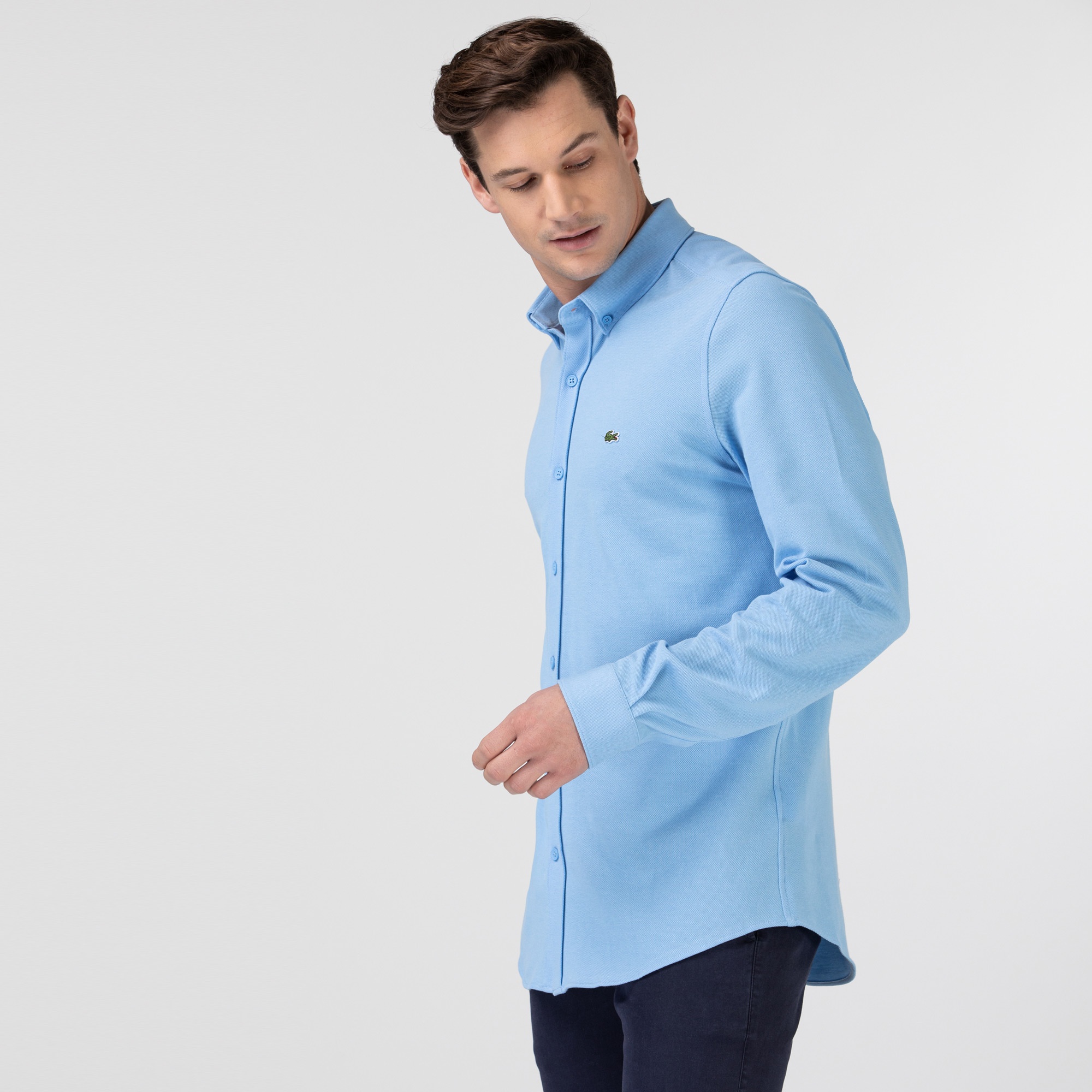Lacoste Erkek Slim Fit Mavi Gömlek
