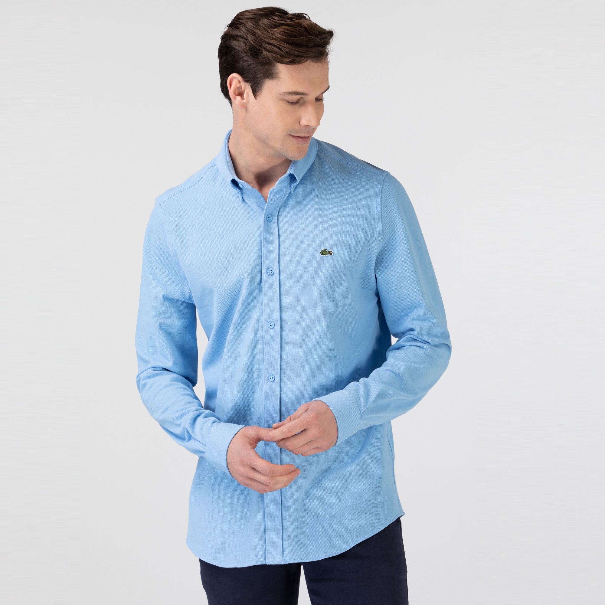 Lacoste Erkek Slim Fit Mavi Gömlek