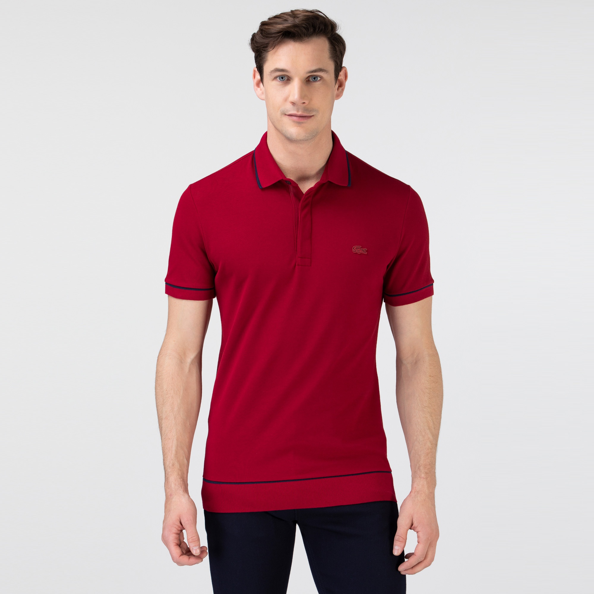 Lacoste Erkek Regular Fit Bordo Polo