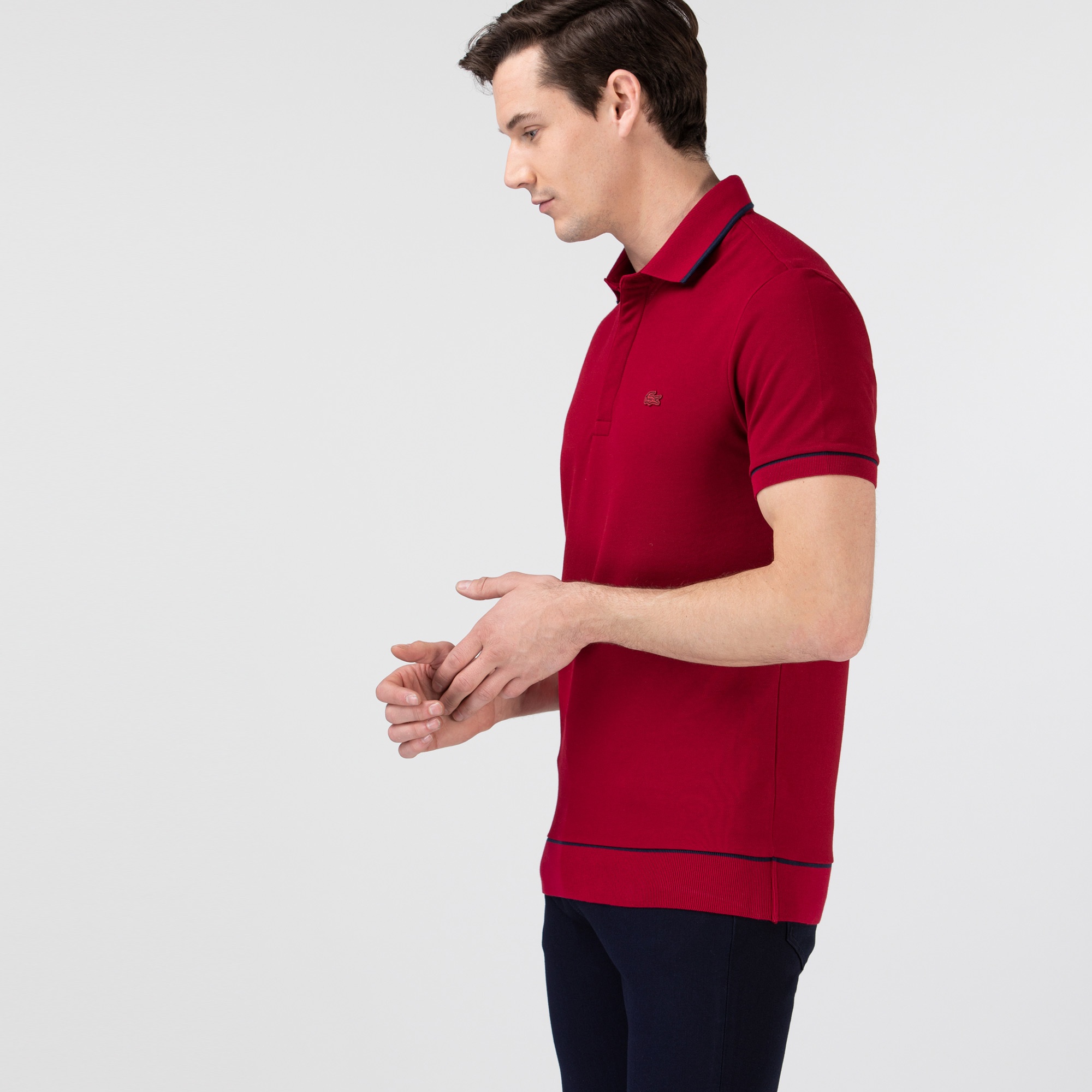 Lacoste Erkek Regular Fit Bordo Polo