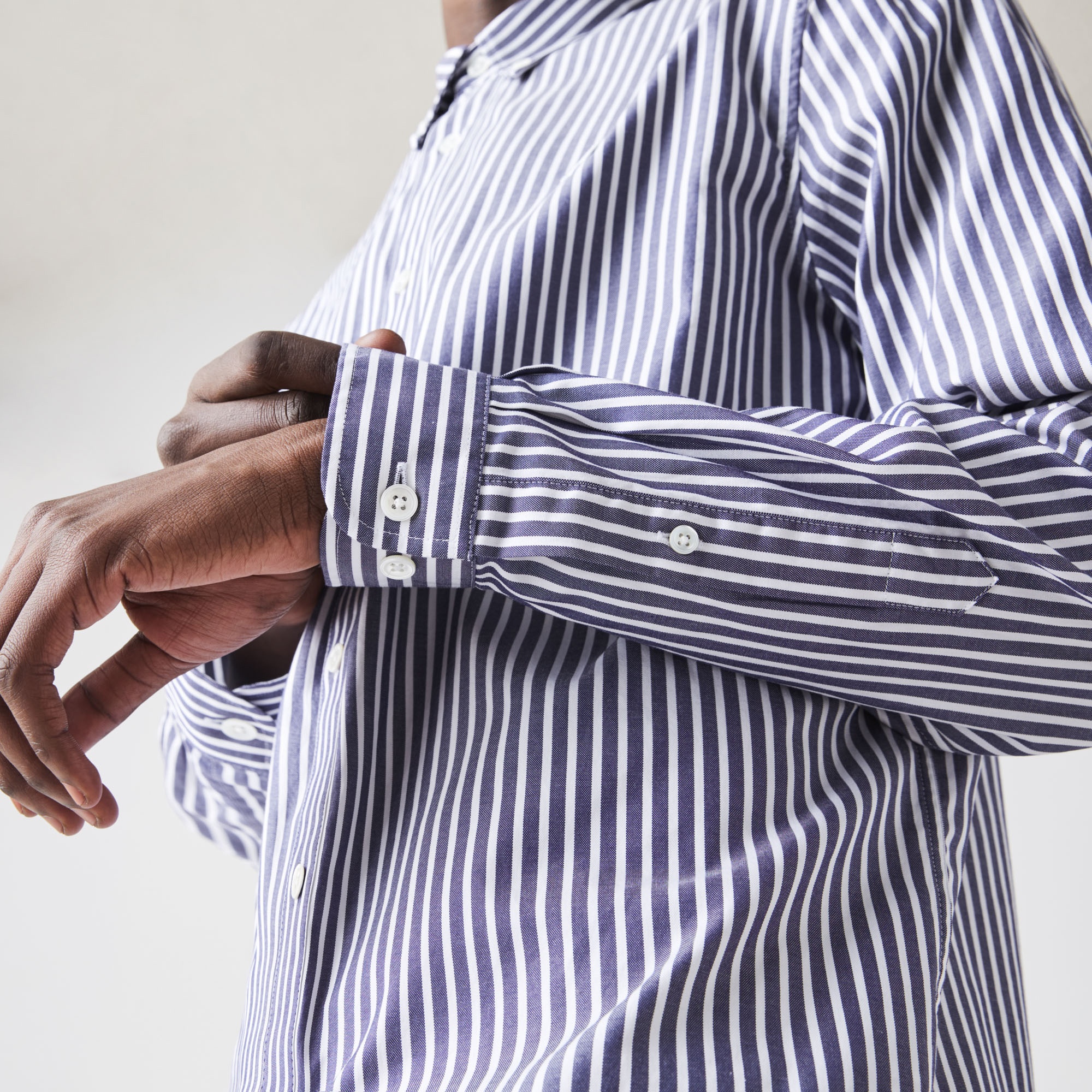 Lacoste Erkek Regular Fit Çizgili Gri Gömlek