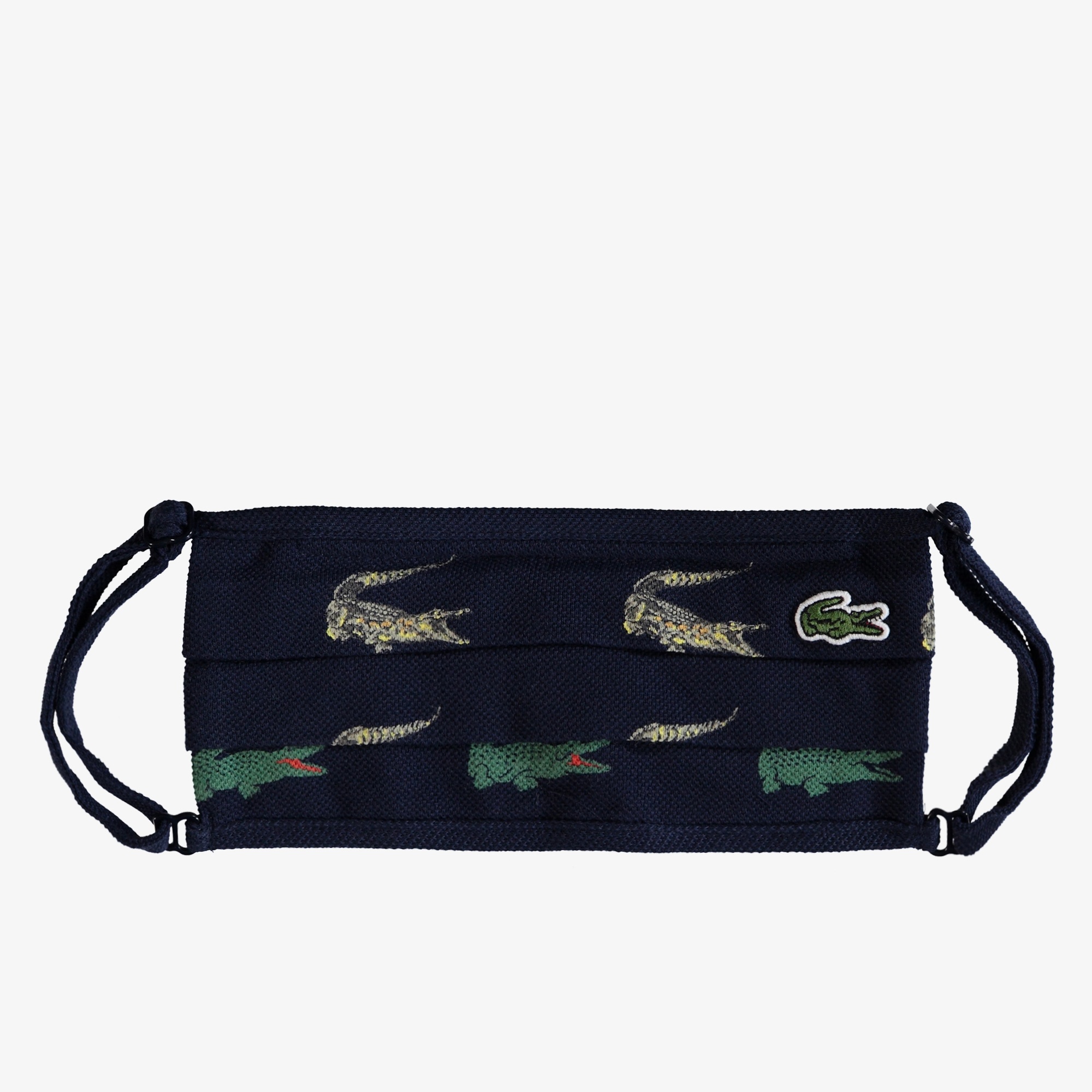 Lacoste Pamuklu Yıkanabilir Lacivert - Beyaz Baskılı 3'lü Maske