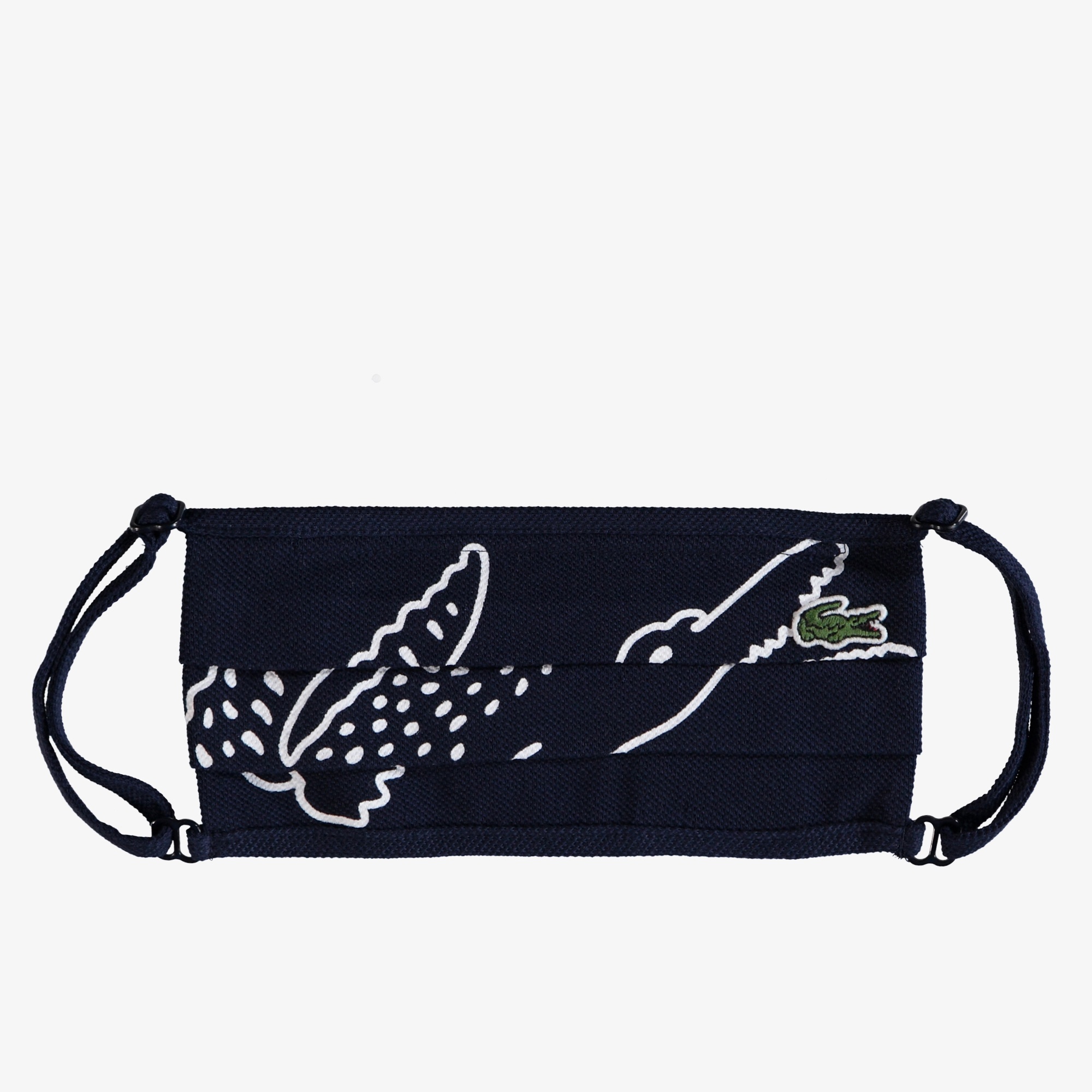 Lacoste Pamuklu Yıkanabilir Lacivert - Beyaz Baskılı 3'lü Maske