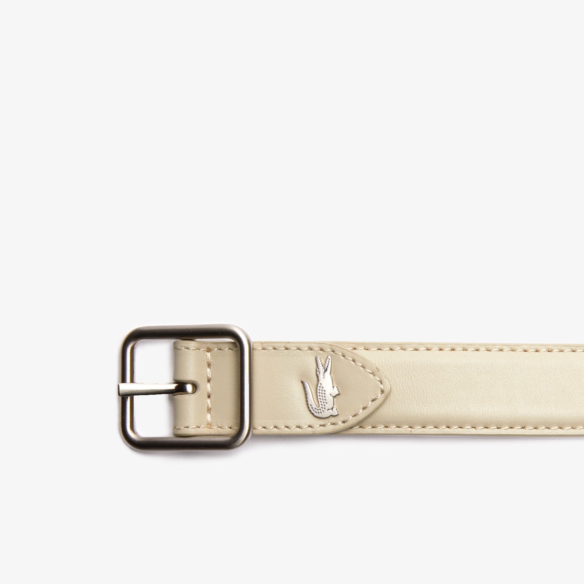 Lacoste Kadın Deri Bej - Sarı Çift Taraflı Kemer