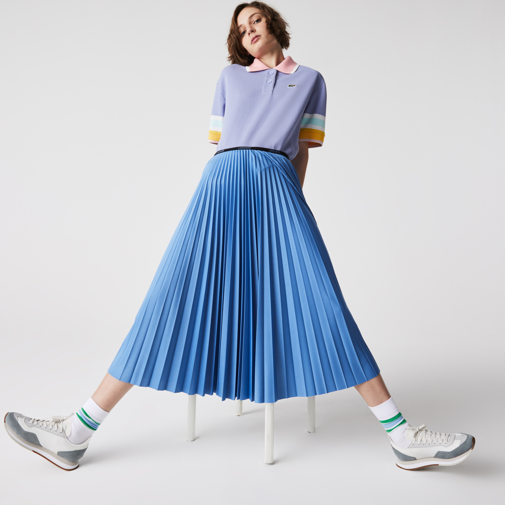 Lacoste Kadın Pileli Mavi Etek JF5455-776 | Lacoste