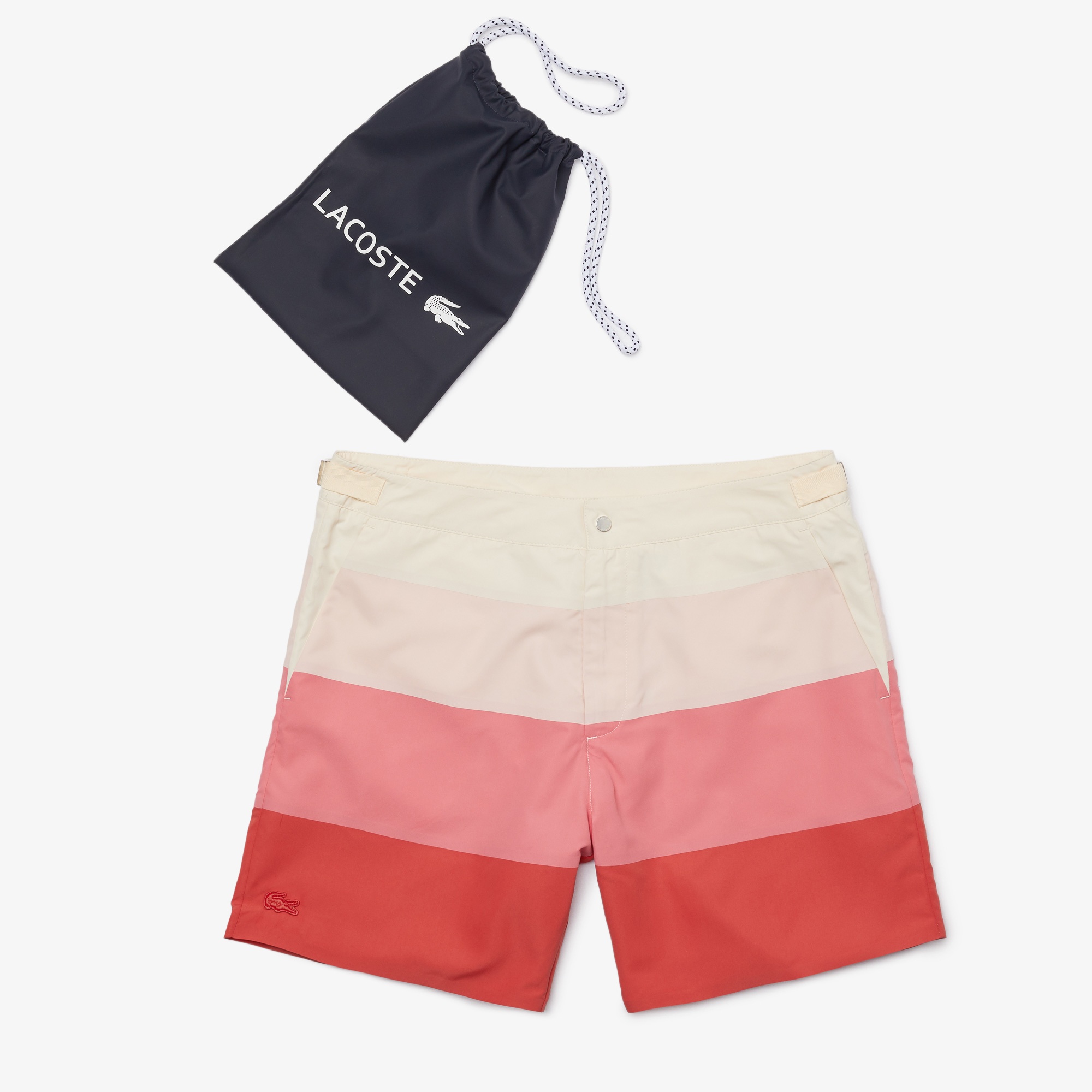 Lacoste Erkek Pembe Renk Bloklu Mayo Şort