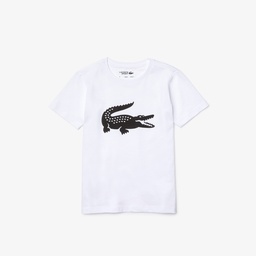 Lacoste Erkek Çocuk Baskılı Beyaz T-Shirt Beyaz