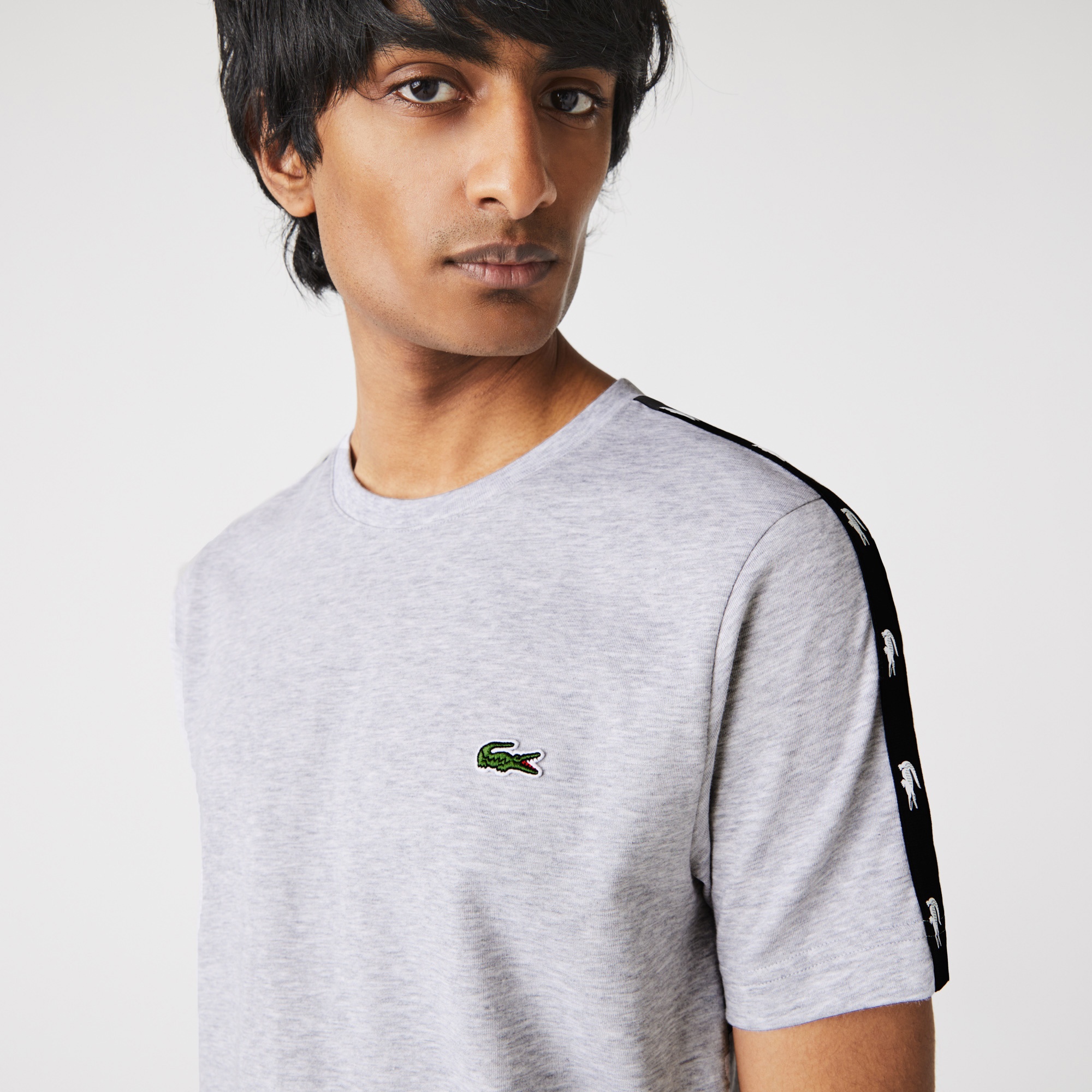 Lacoste Erkek Regular Fit Bisiklet Yaka Baskılı Gri T-shirt