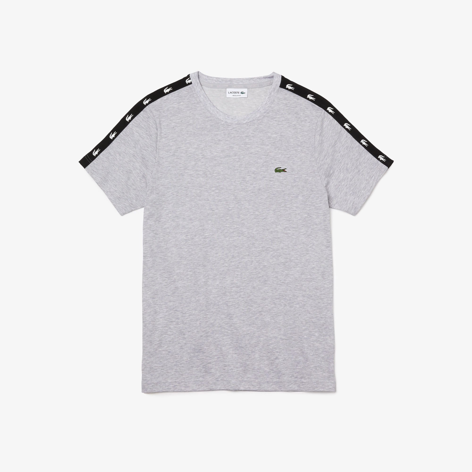 Lacoste Erkek Regular Fit Bisiklet Yaka Baskılı Gri T-shirt