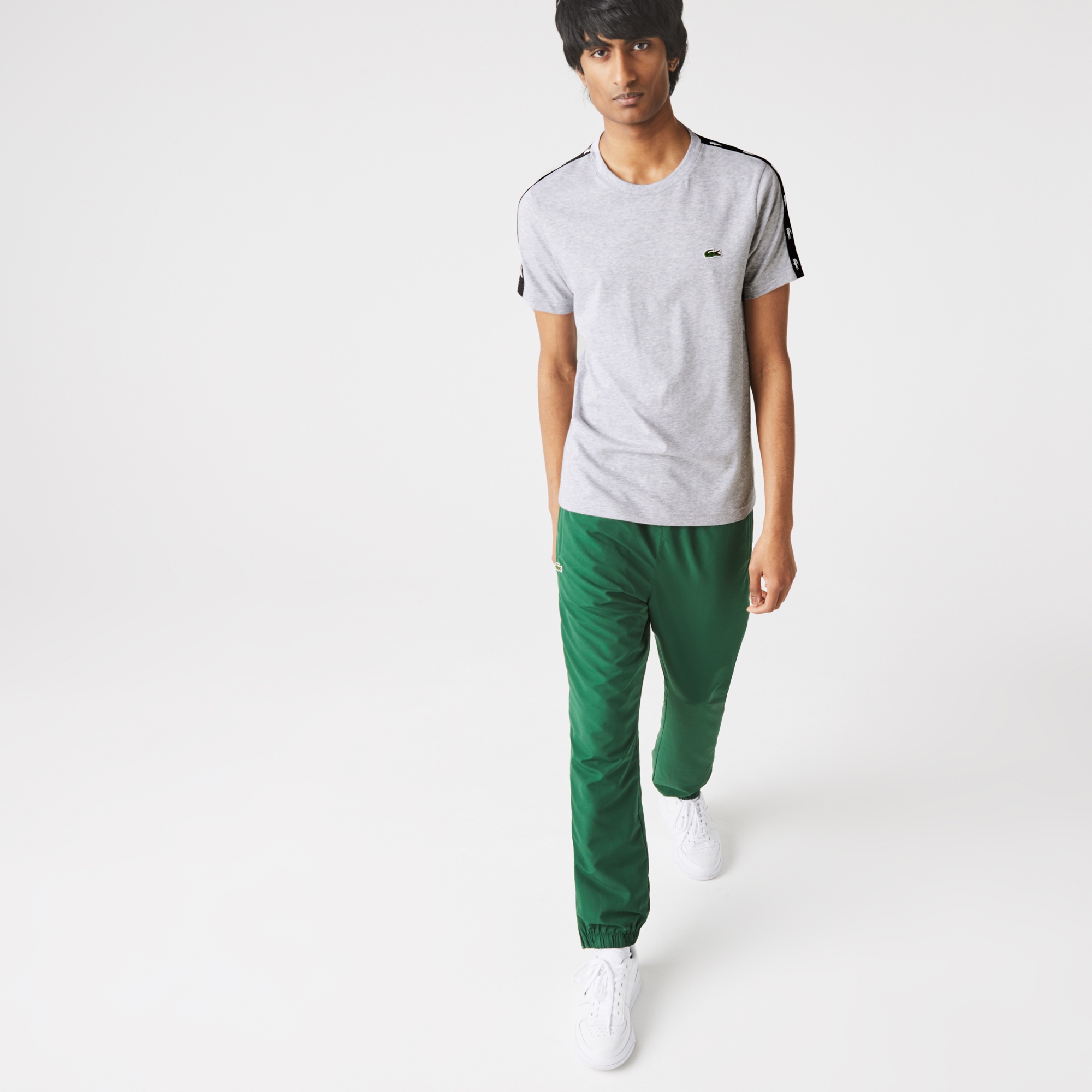 Lacoste Erkek Regular Fit Bisiklet Yaka Baskılı Gri T-shirt