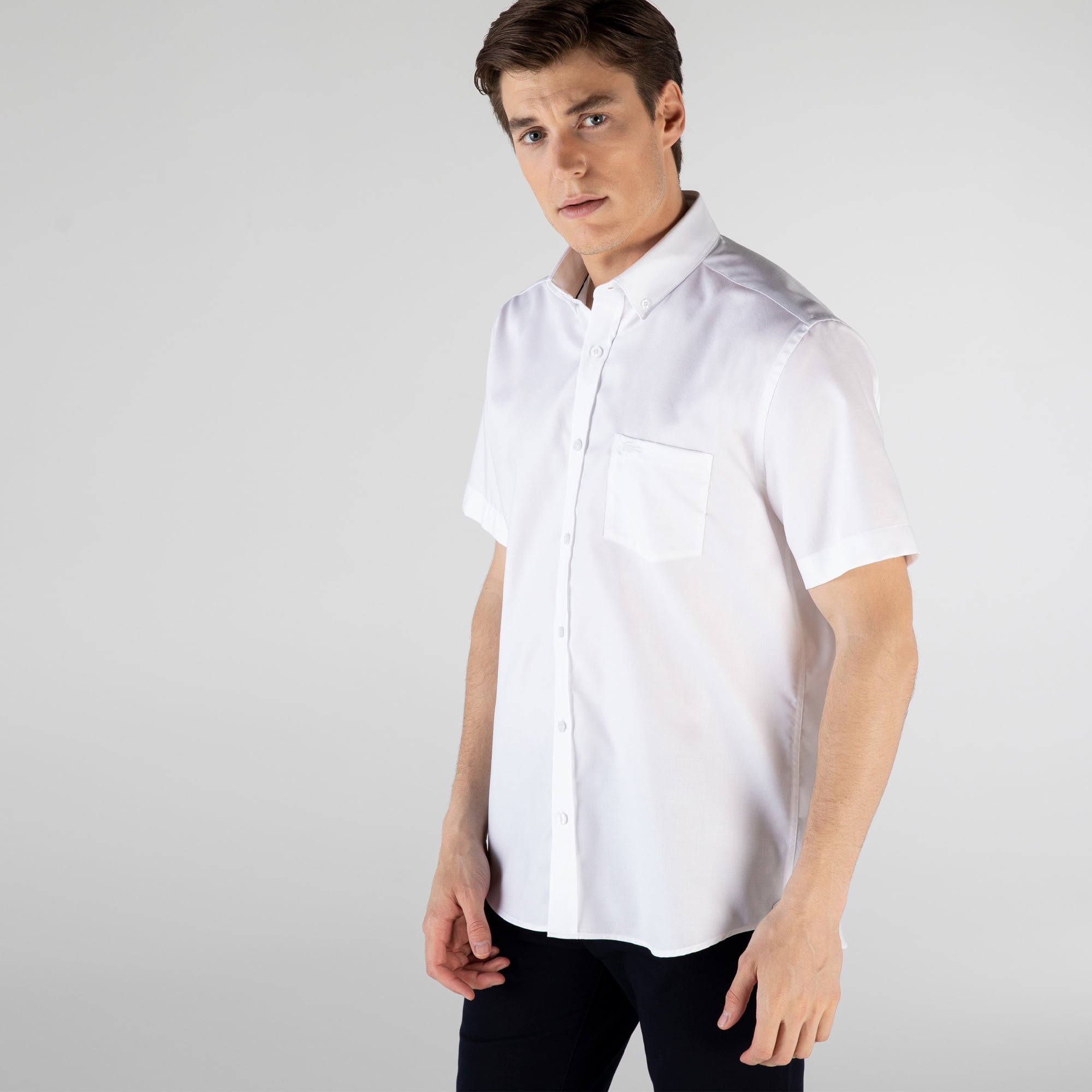 Lacoste Erkek Regular Fit Kısa Kollu Beyaz Gömlek