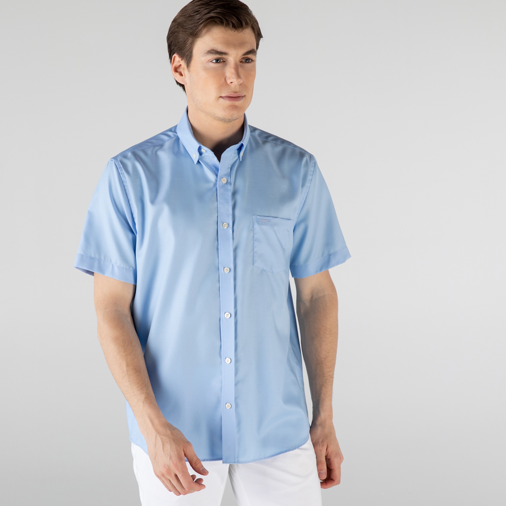 Lacoste Erkek Regular Fit Kısa Kollu Açık Mavi Gömlek