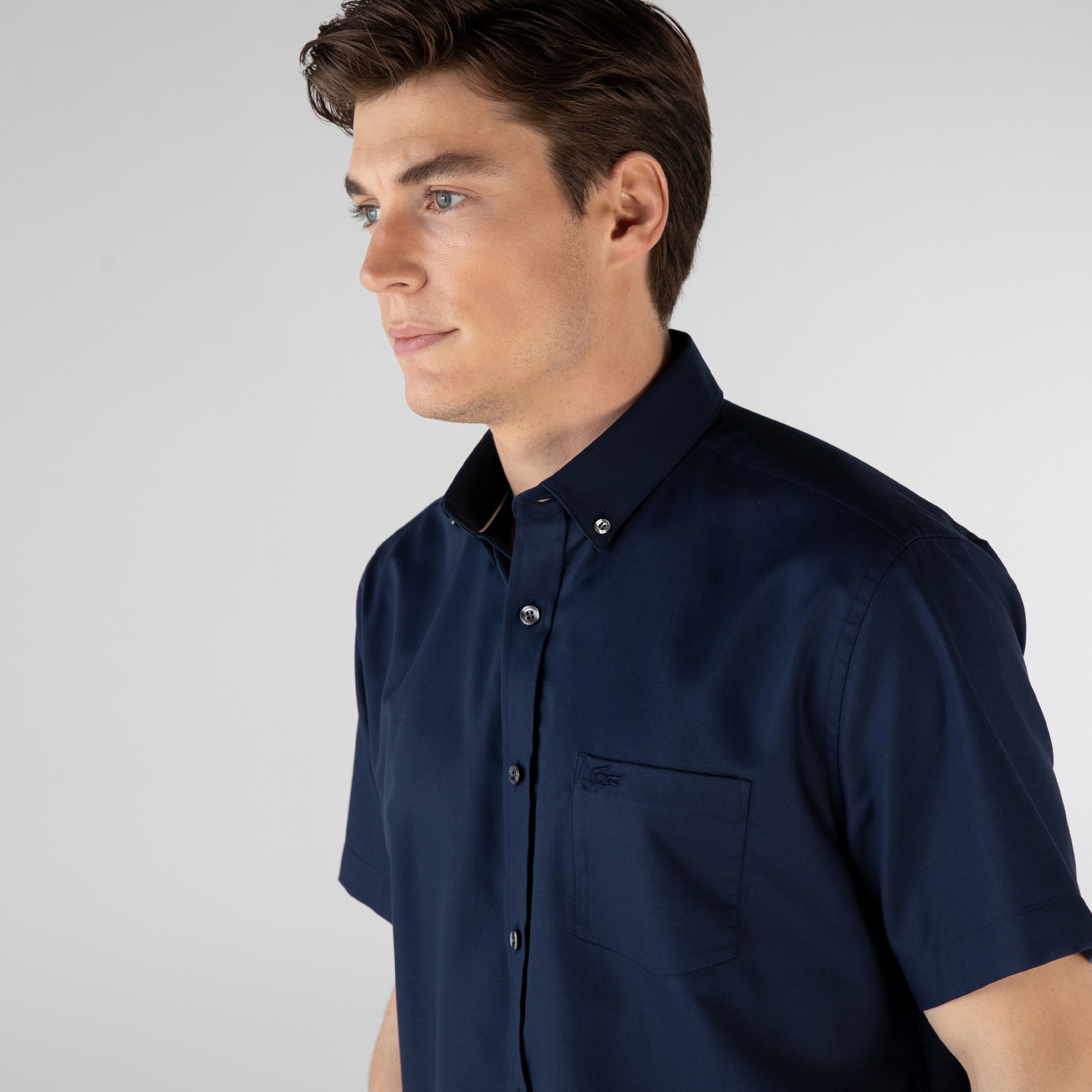 Lacoste Erkek Regular Fit Kısa Kollu Lacivert Gömlek