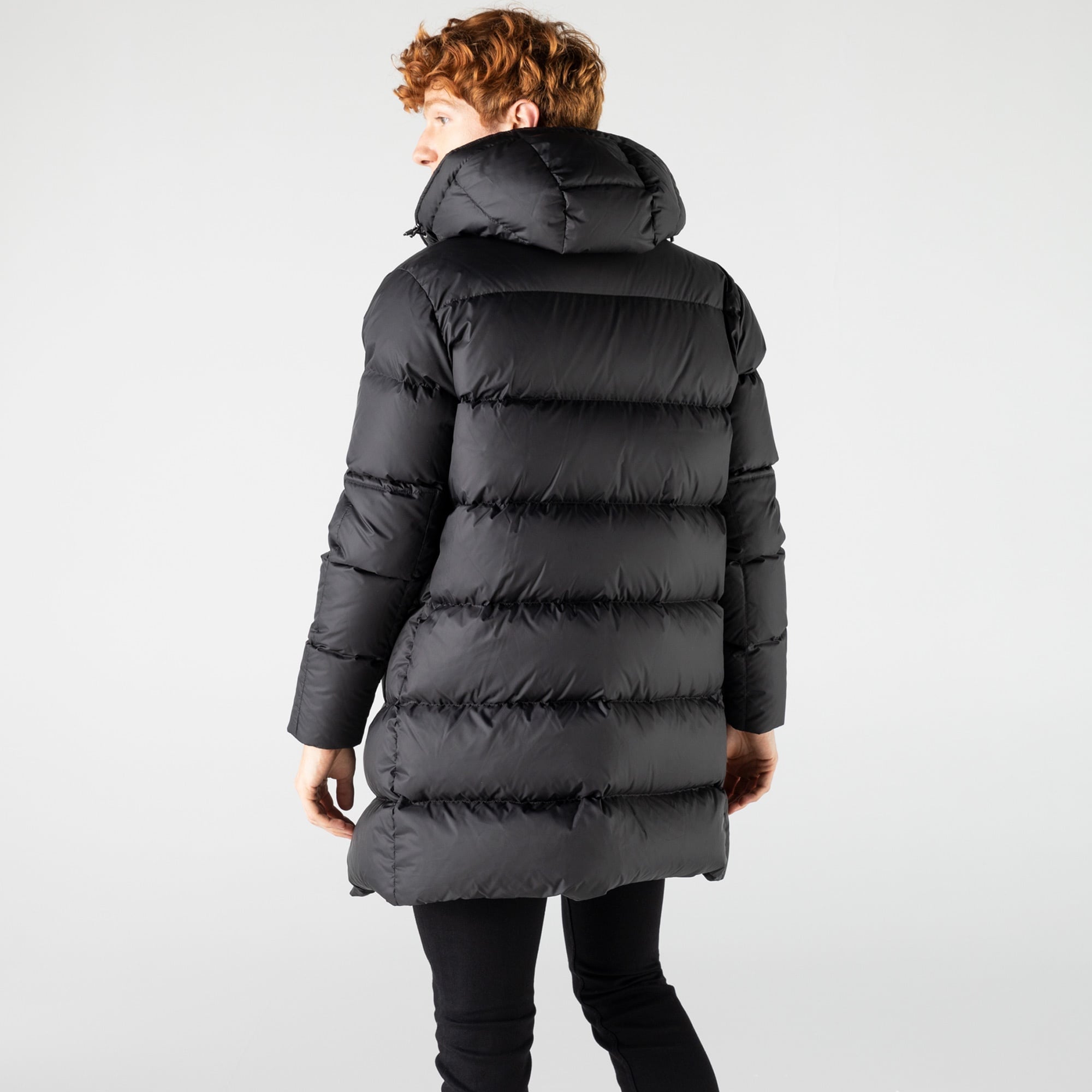 Lacoste Erkek Kapüşonlu Kapitone Siyah Mont