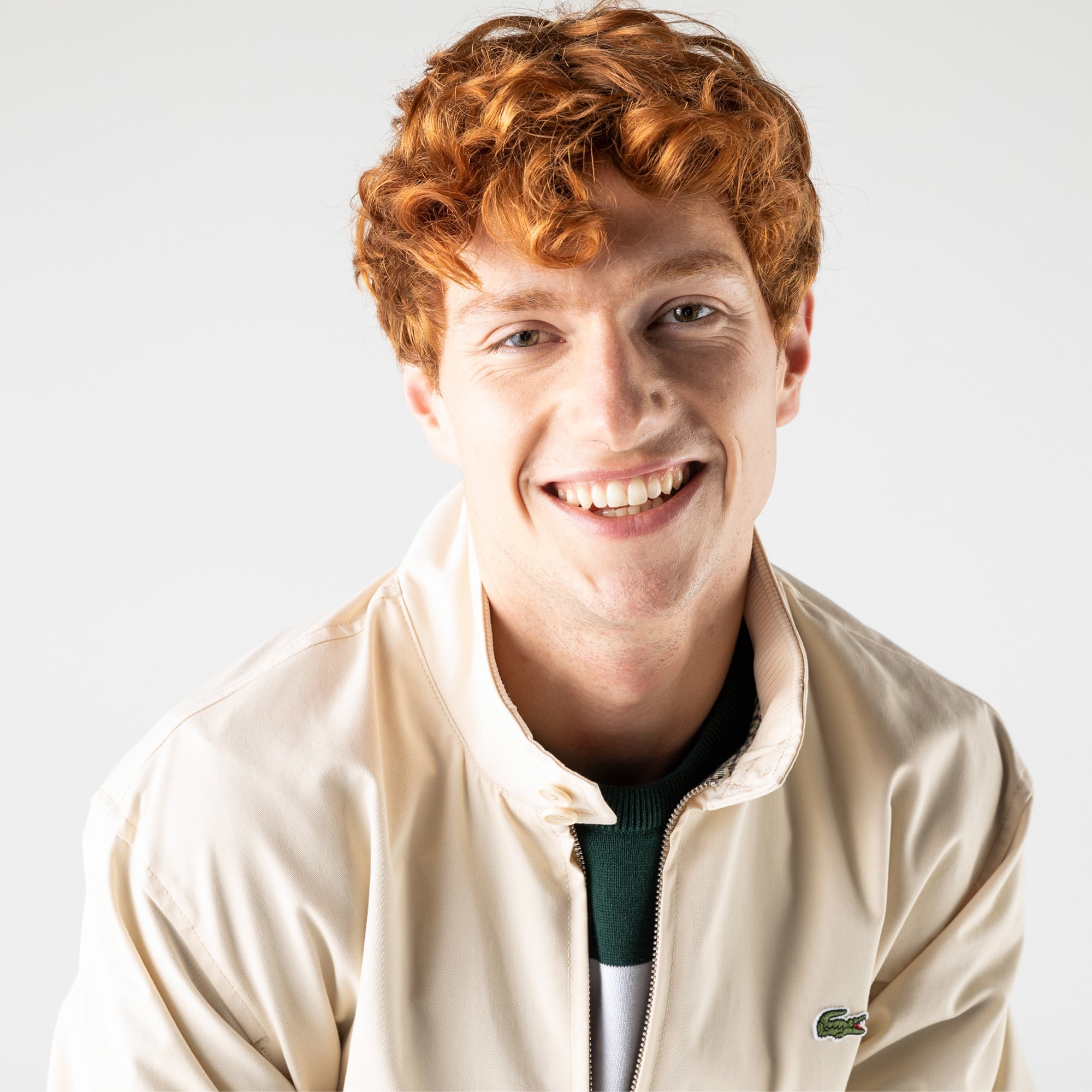 Lacoste Erkek Fermuarlı Krem Ceket