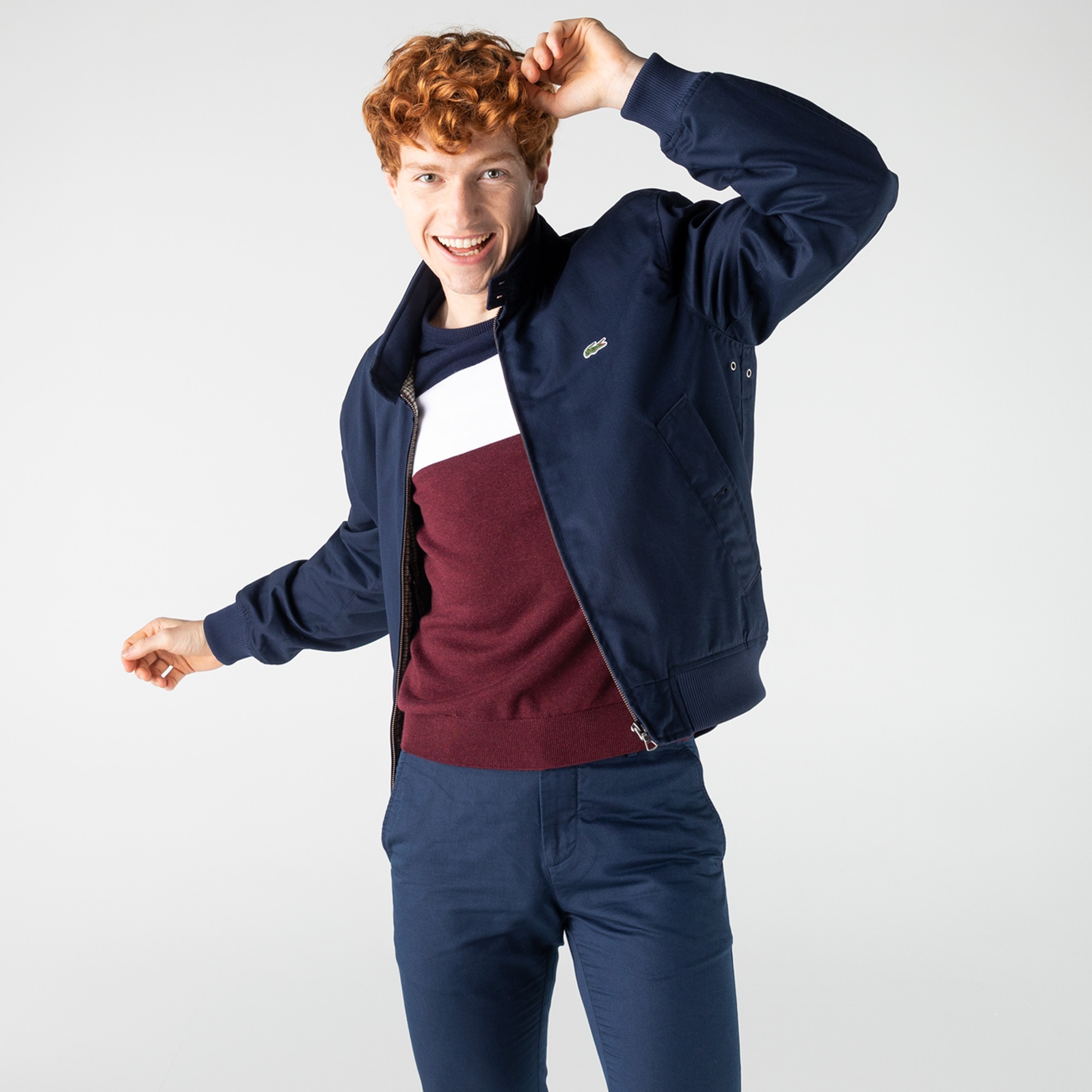 Lacoste Erkek Fermuarlı Lacivert Ceket