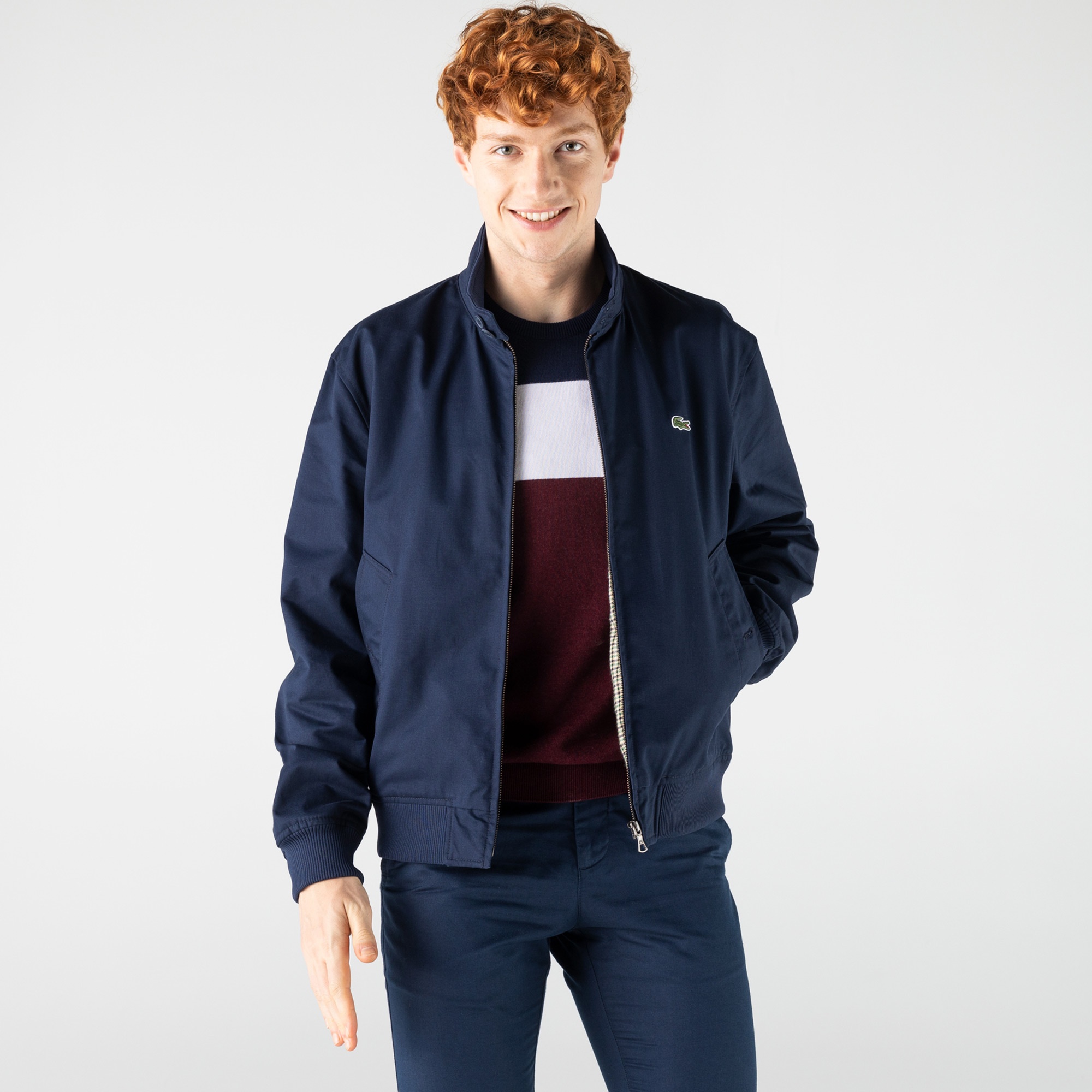 Lacoste Erkek Fermuarlı Lacivert Ceket