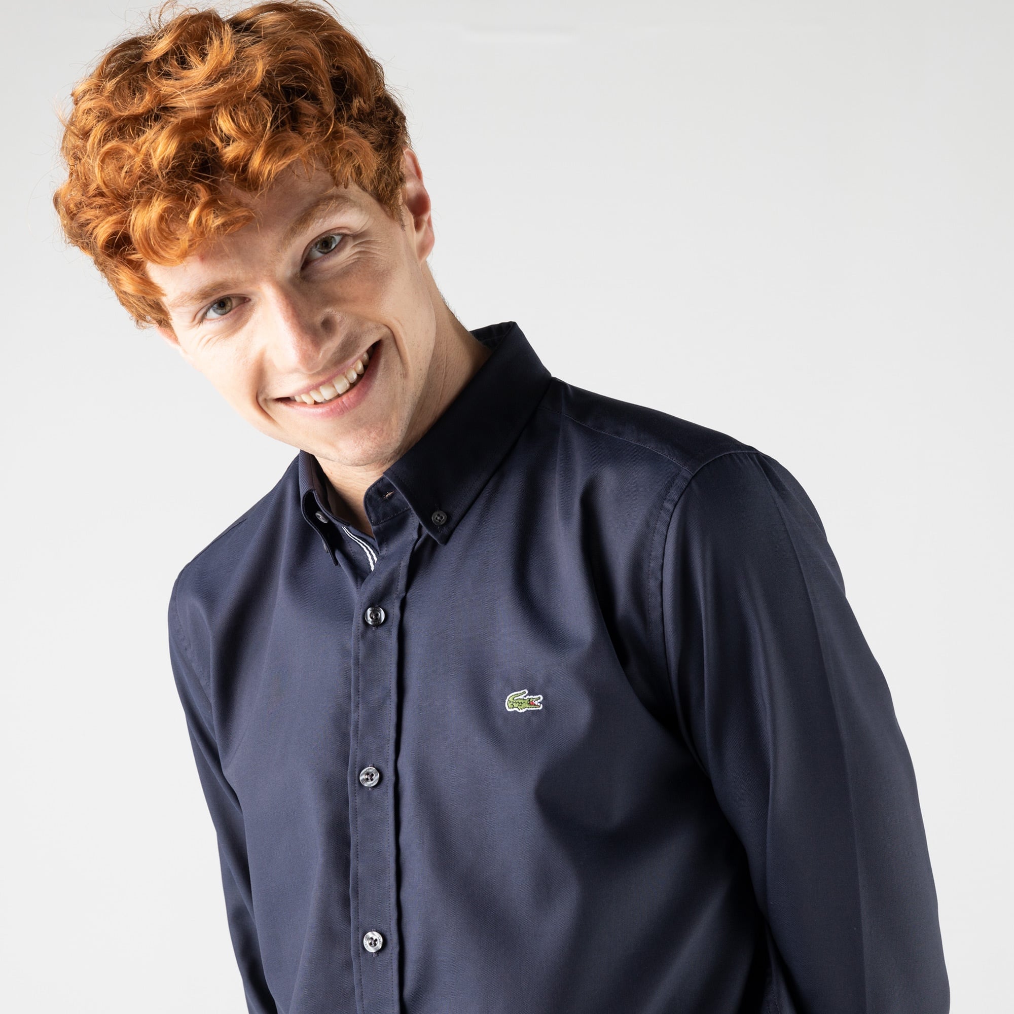 Lacoste Erkek Slim Fit Lacivert Gömlek