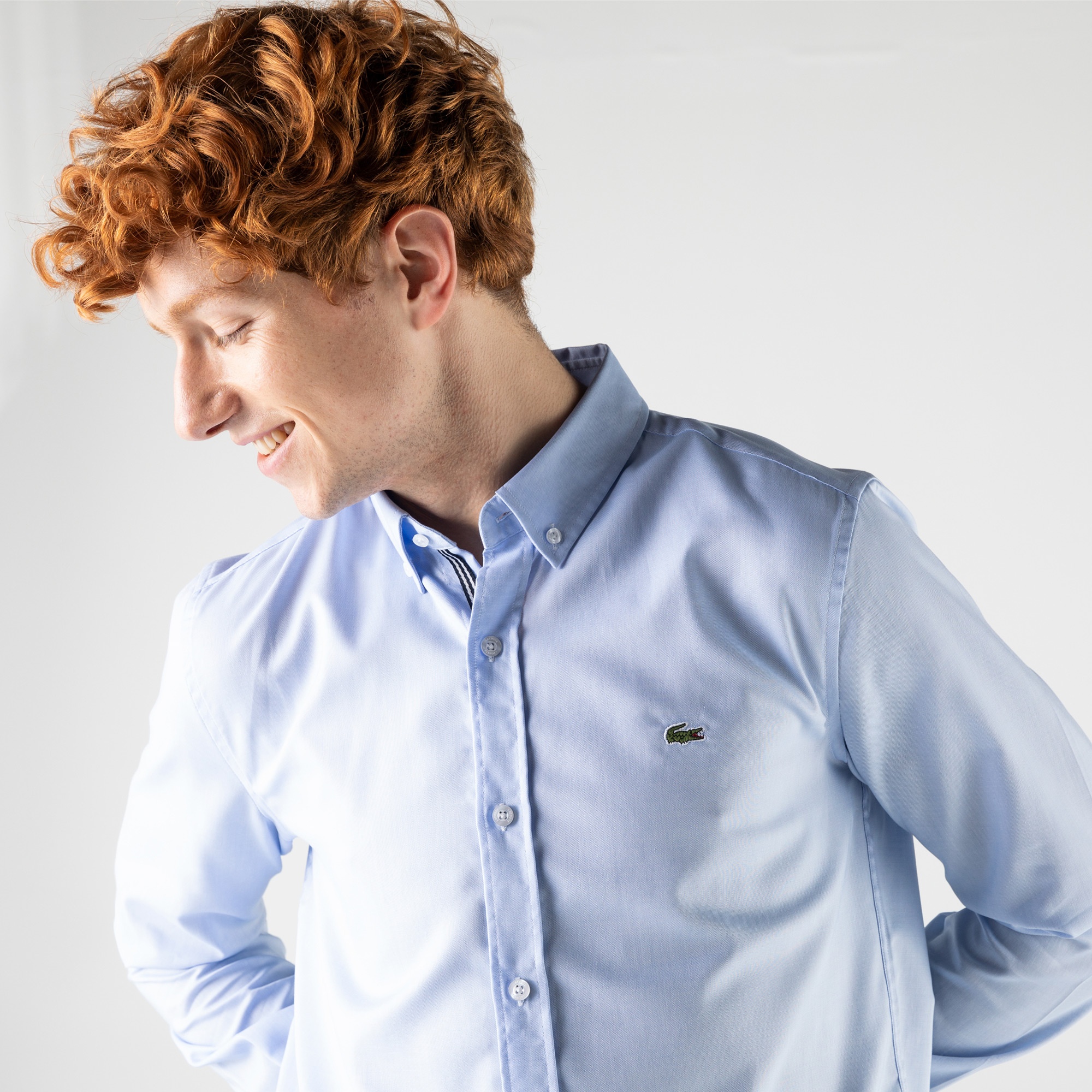 Lacoste Erkek Slim Fit Mavi Gömlek