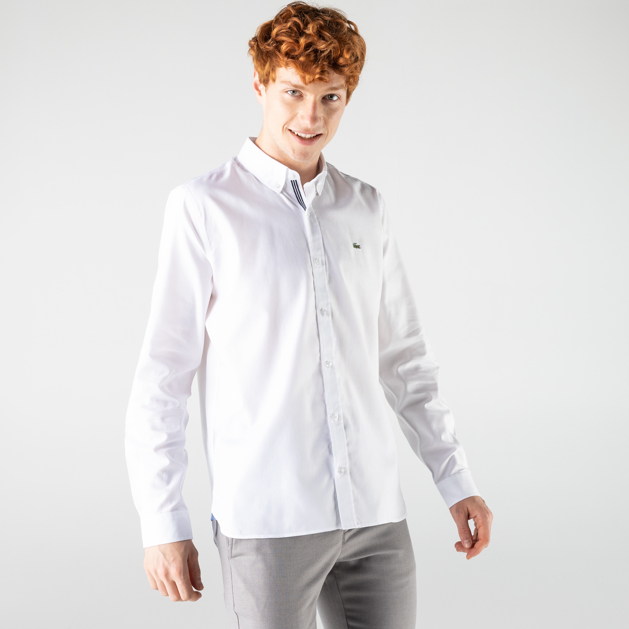 Lacoste Erkek Slim Fit Beyaz Gömlek