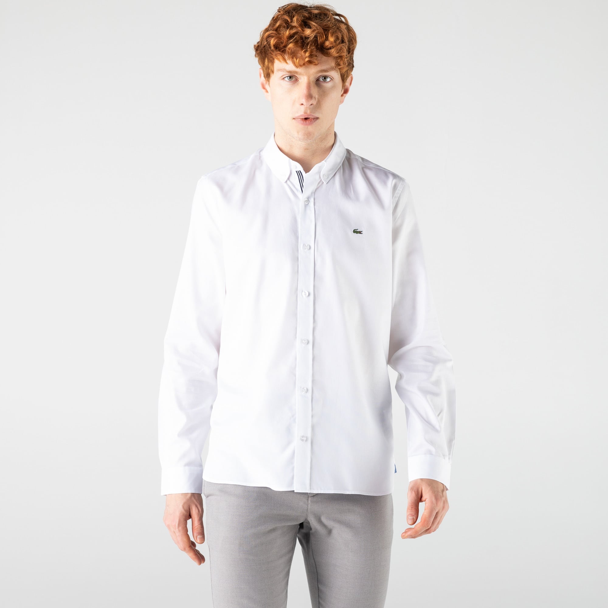 Lacoste Erkek Slim Fit Beyaz Gömlek