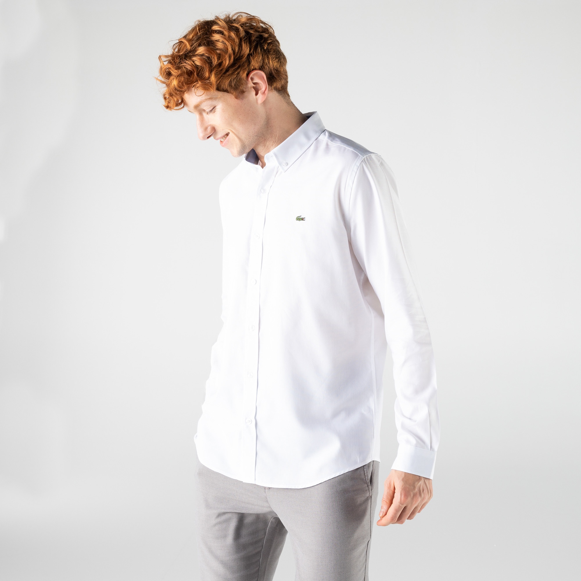 Lacoste Erkek Slim Fit Beyaz Gömlek