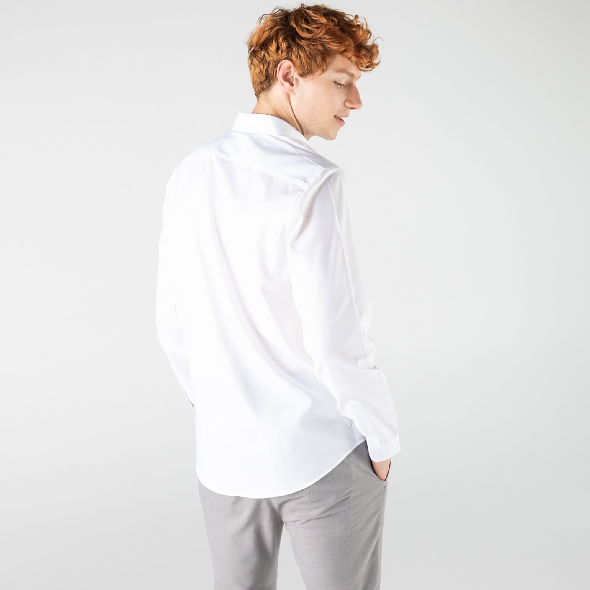 Lacoste Erkek Slim Fit Beyaz Gömlek