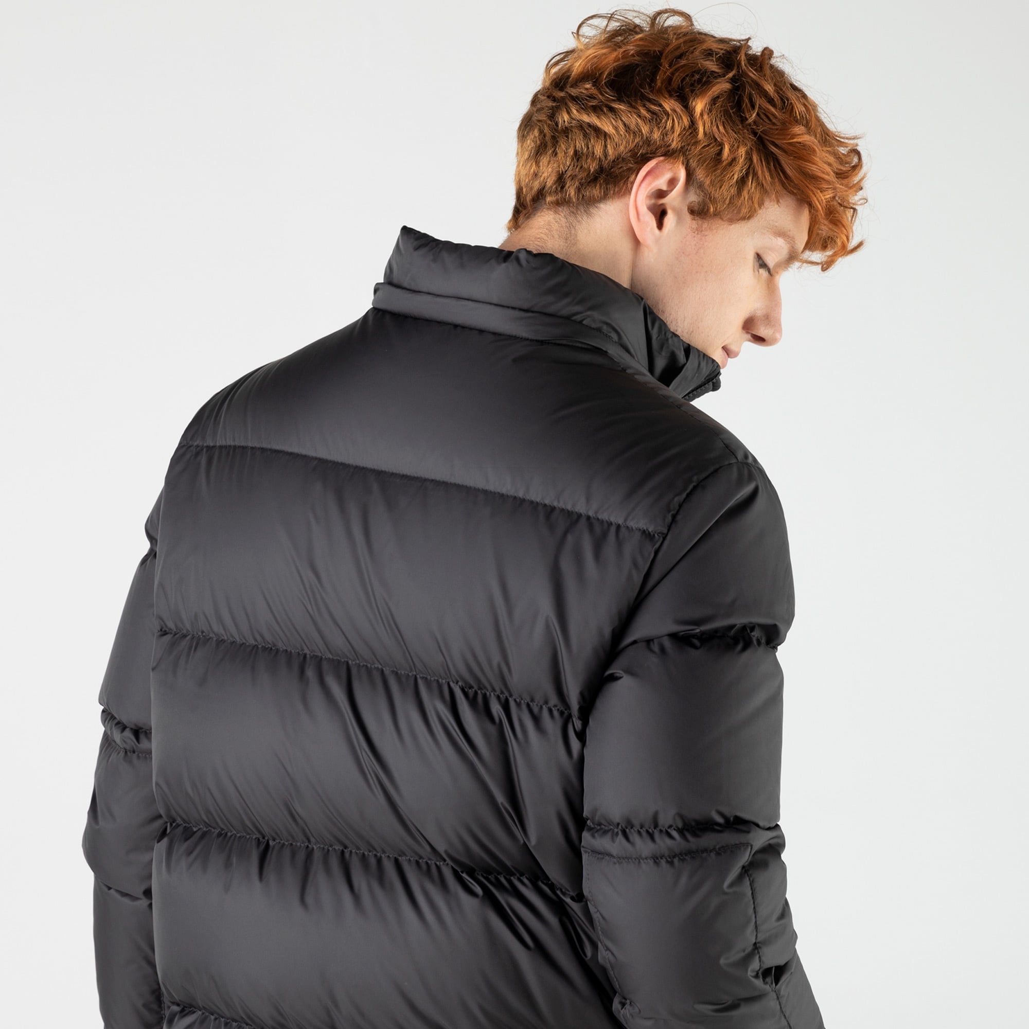 Lacoste Erkek Kapüşonlu Kapitone Siyah Mont