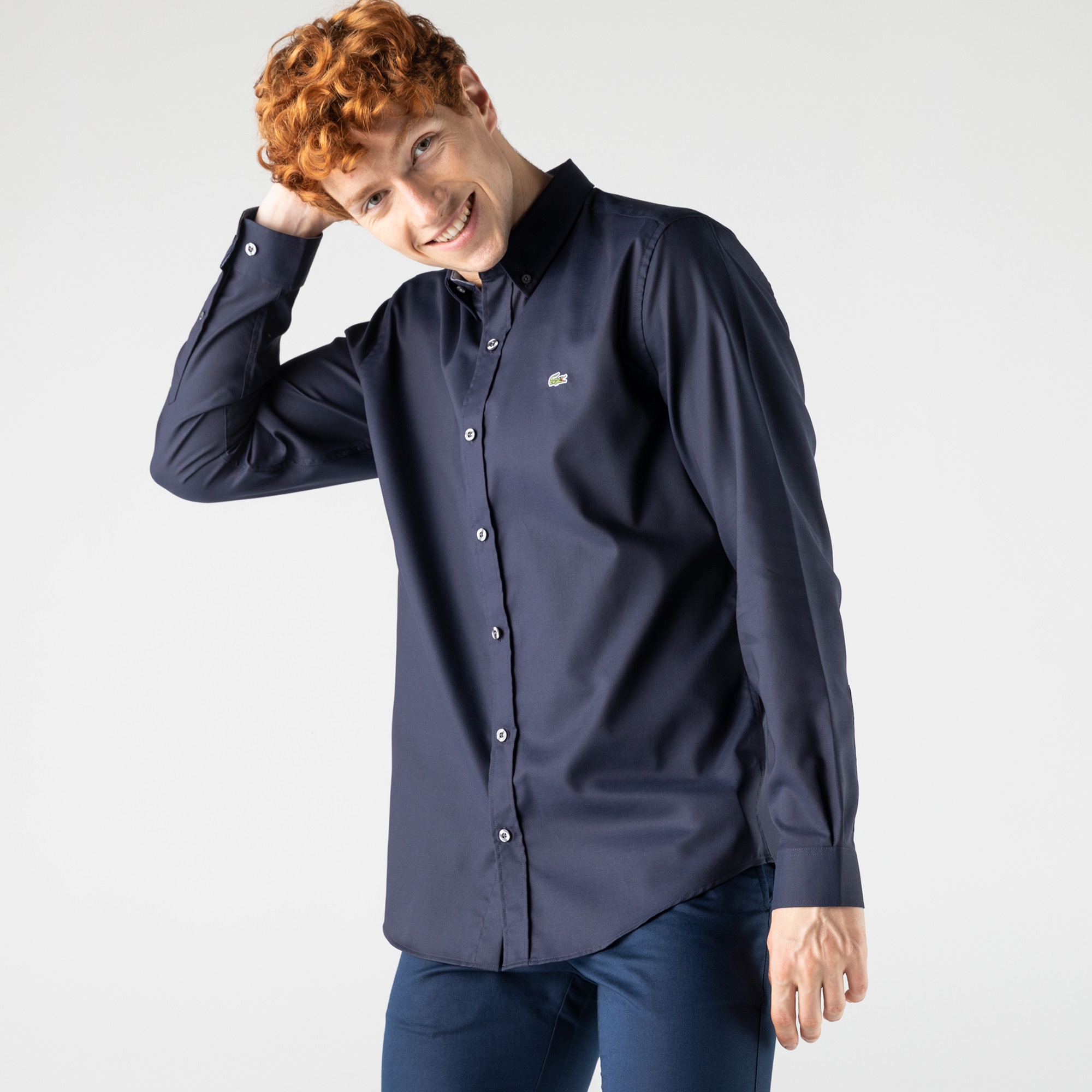 Lacoste Erkek Slim Fit Lacivert Gömlek