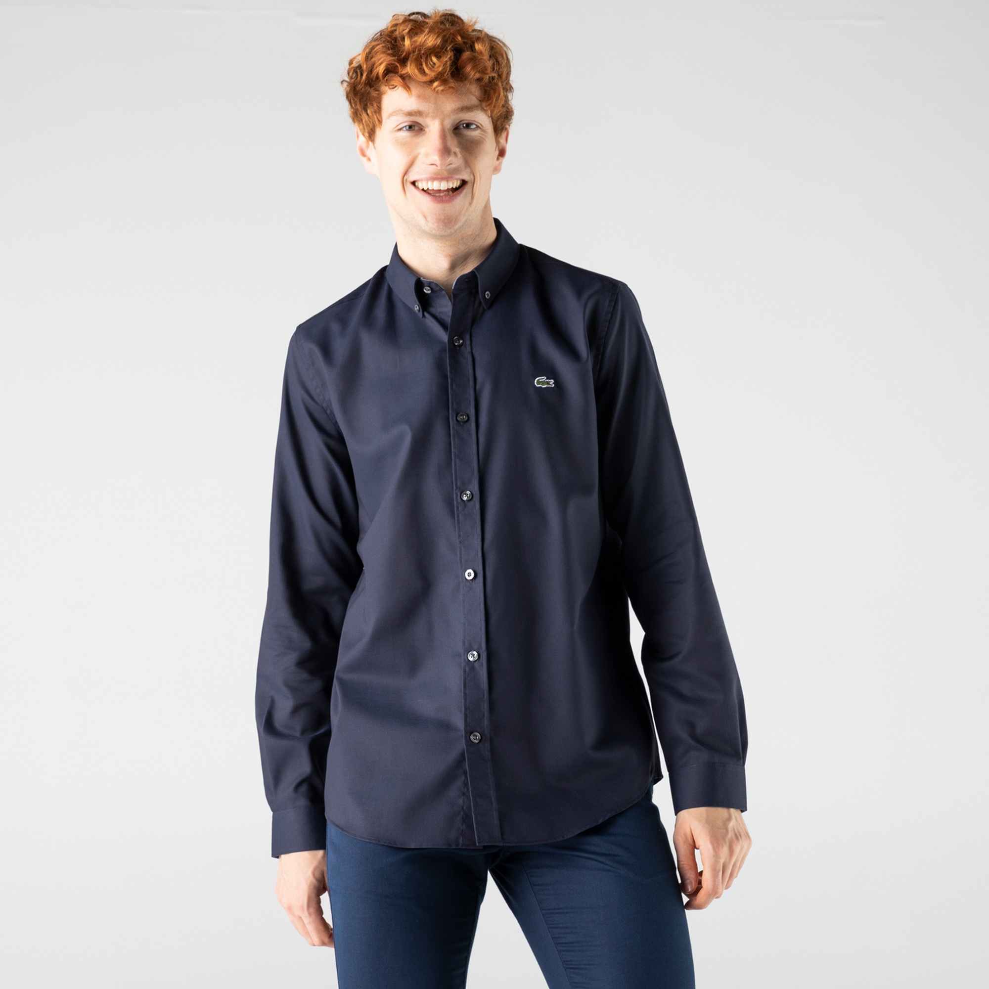 Lacoste Erkek Slim Fit Lacivert Gömlek