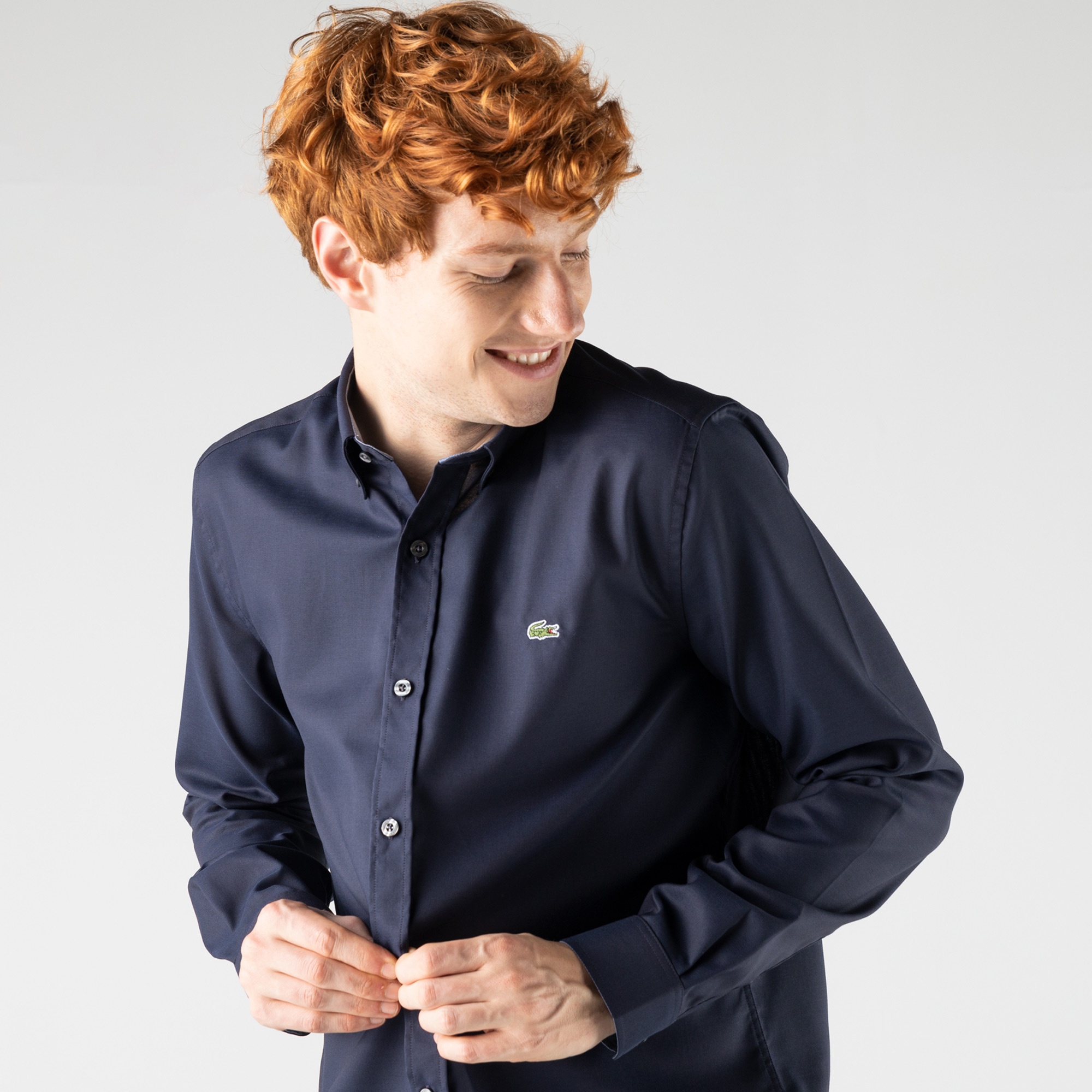 Lacoste Erkek Slim Fit Lacivert Gömlek