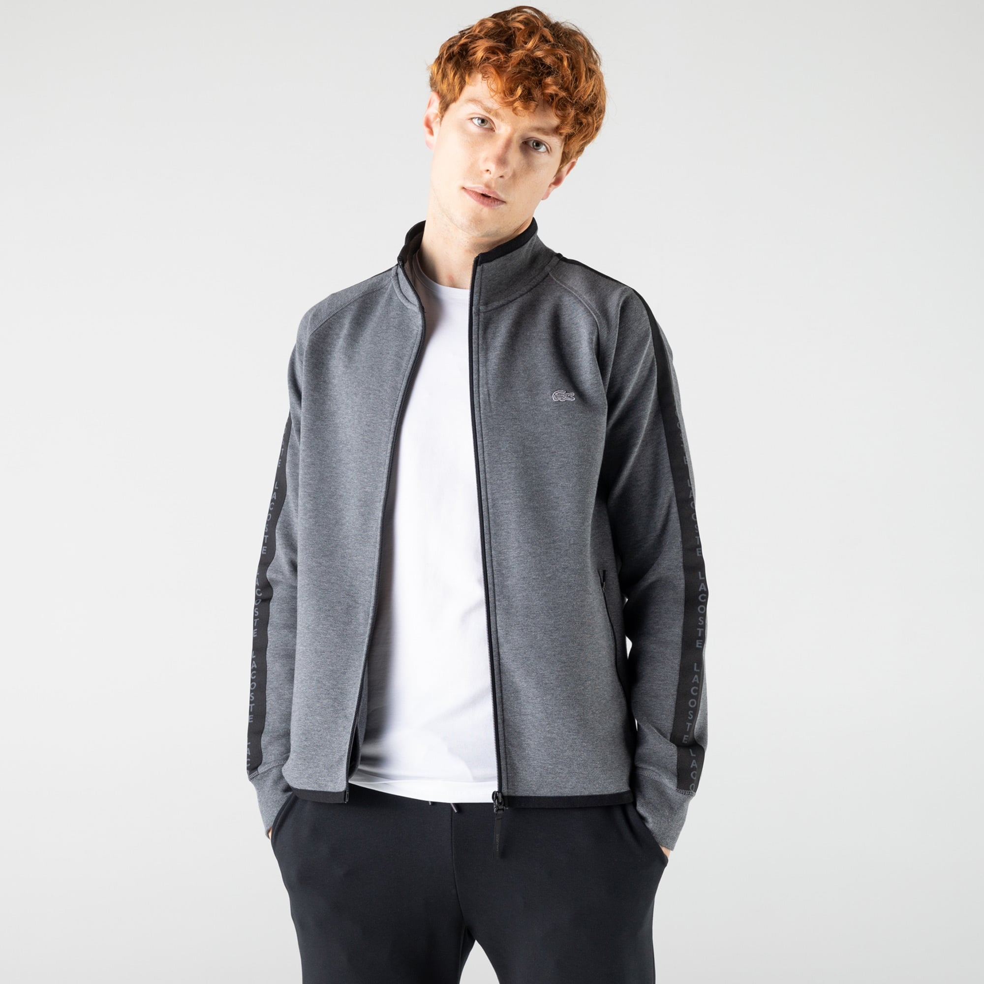 Lacoste Erkek Regular Fit Fermuarlı Gri Sweatshirt