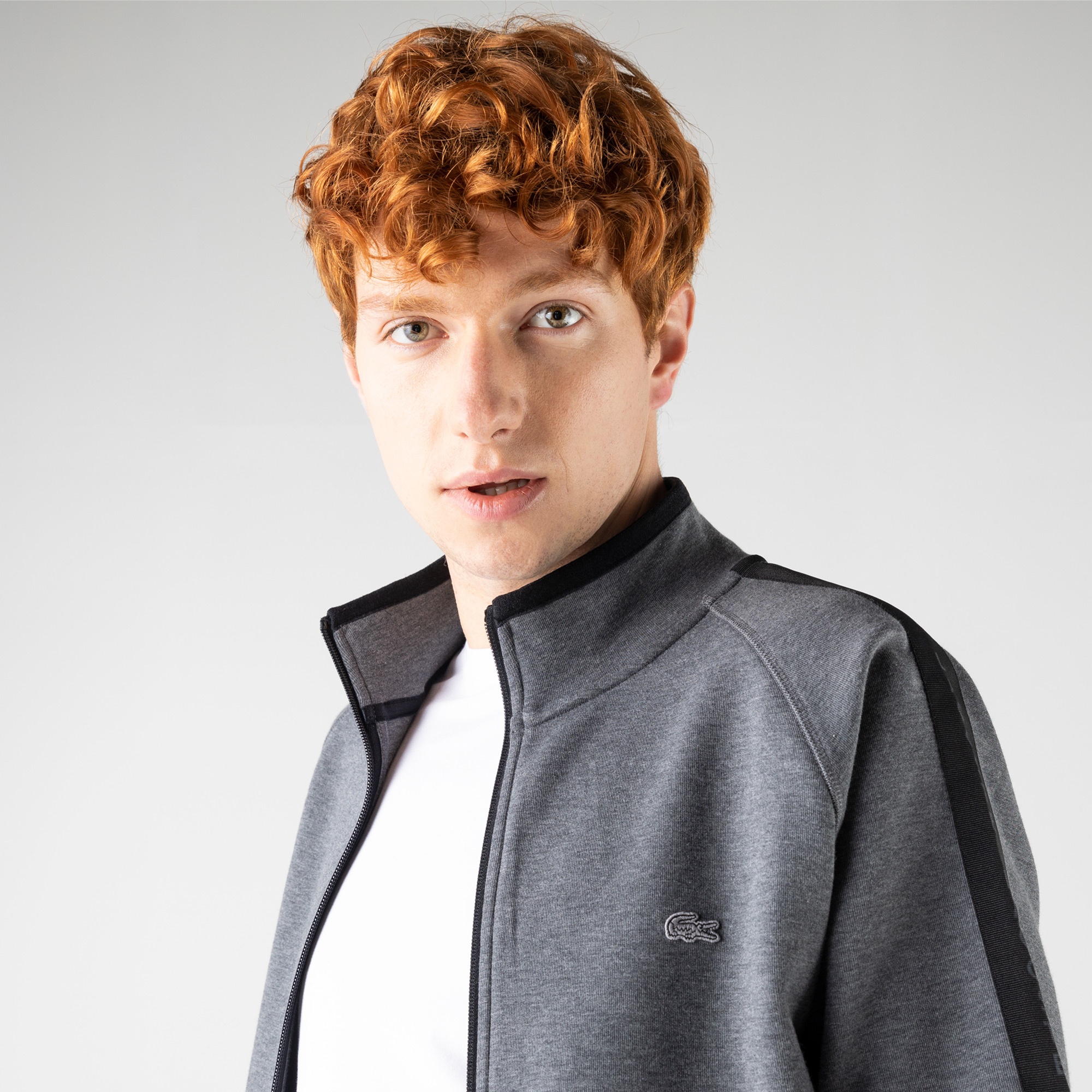 Lacoste Erkek Regular Fit Fermuarlı Gri Sweatshirt